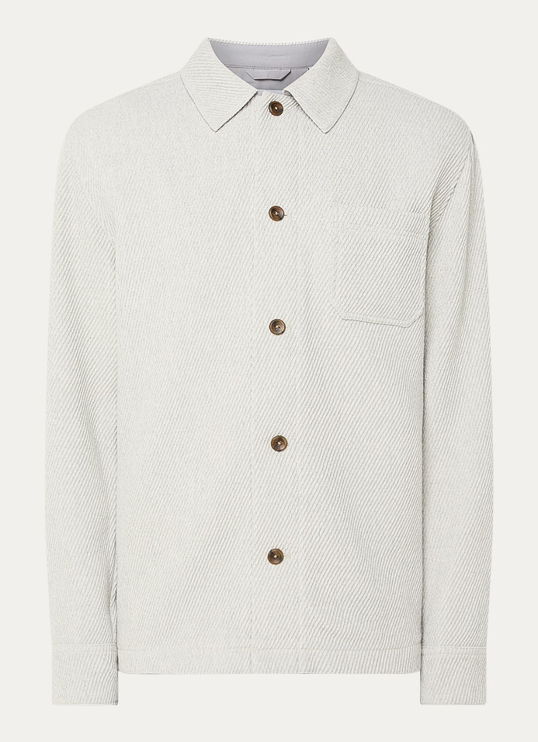 Les Deux Hamilton regular fit overshirt in wolblend met borstzak - voorkant lichtgrijs