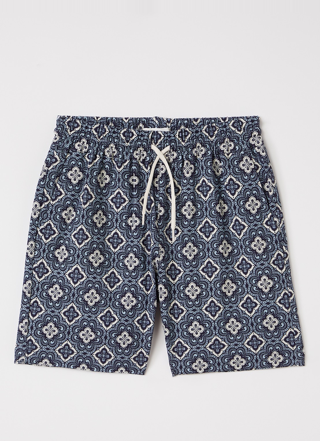 Les Deux Harry regular fit korte broek met print - voorkant donkerblauw
