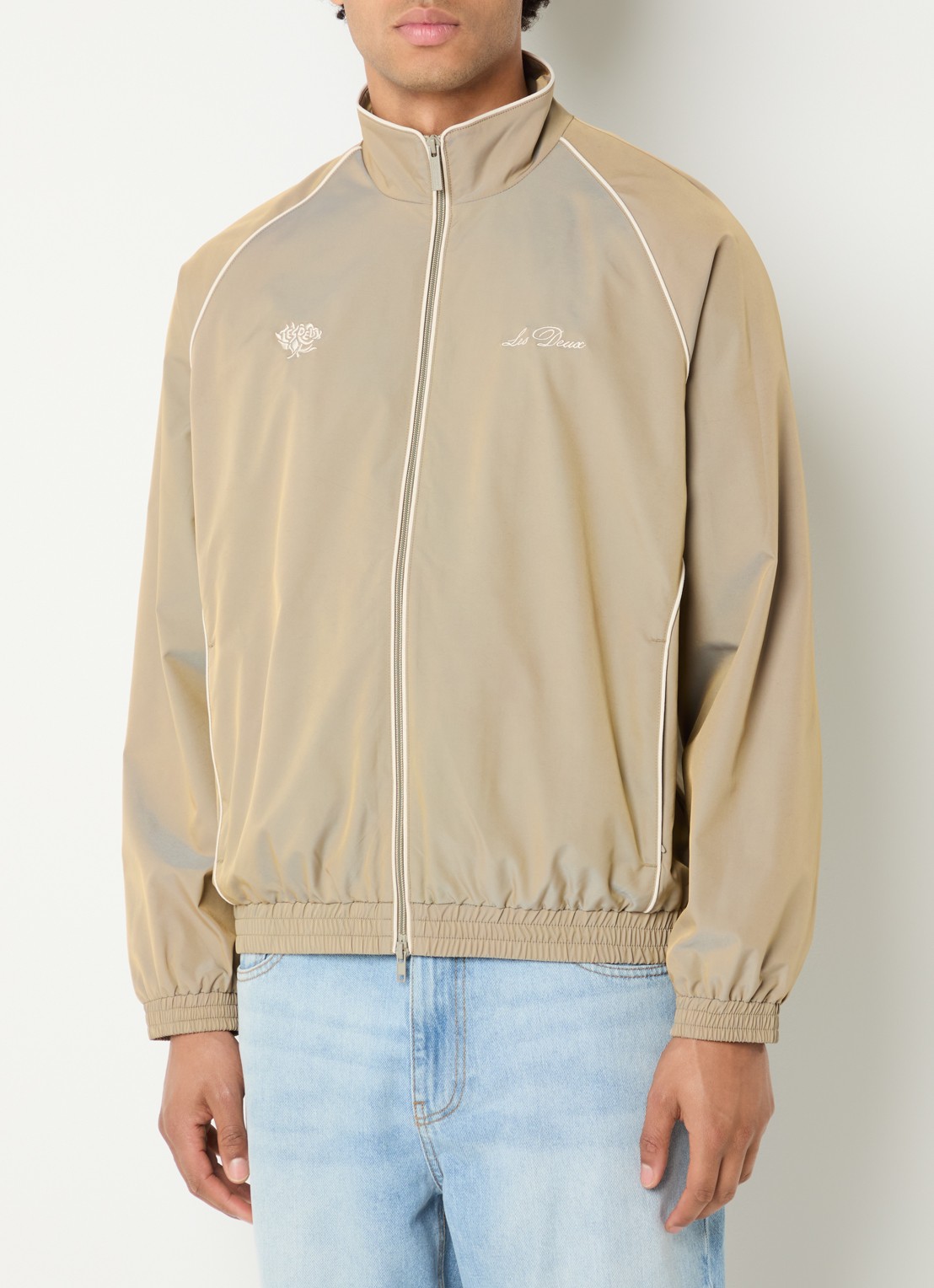 Les Deux Jack met logoborduring en steekzakken - detail 3 beige