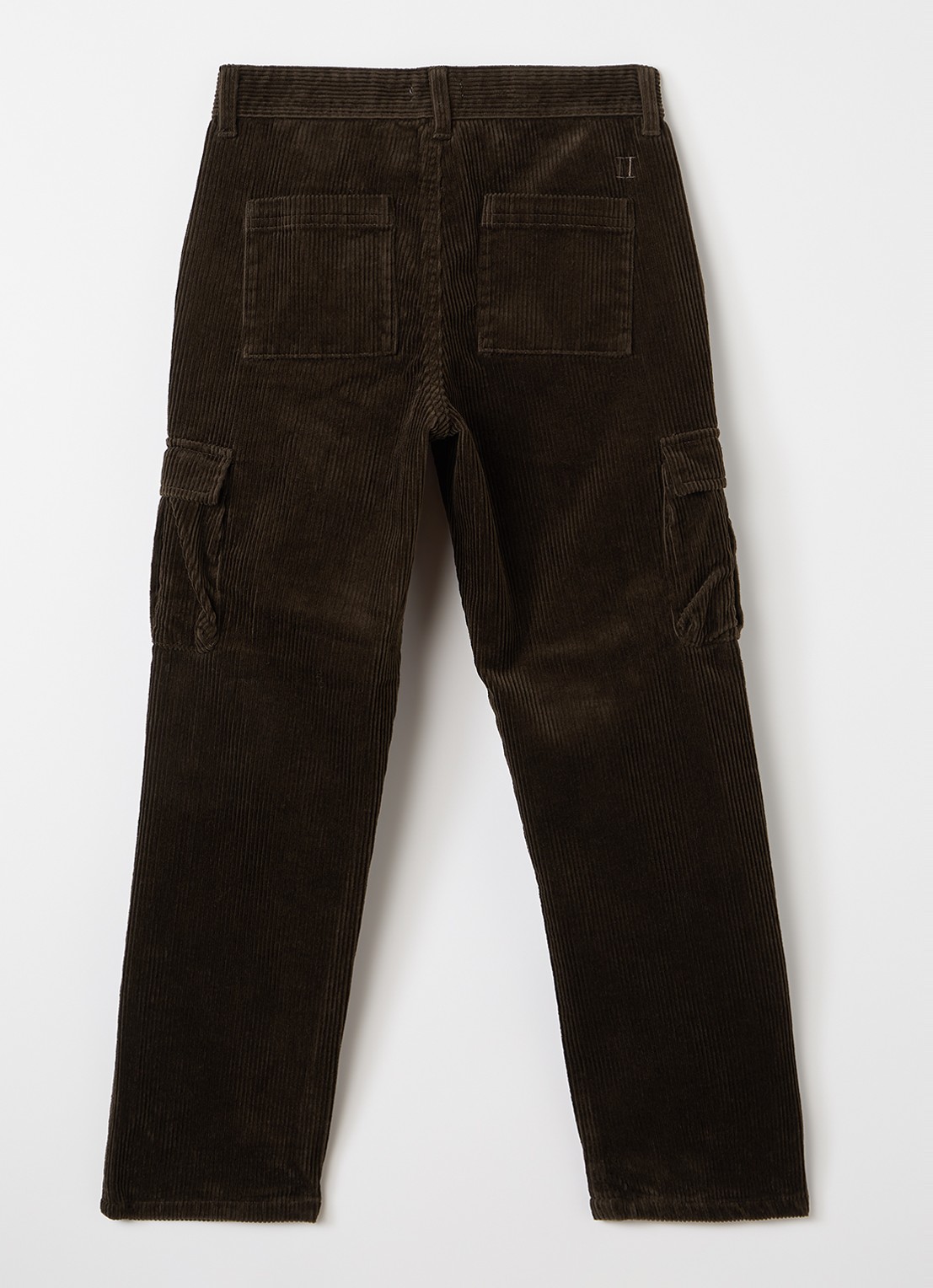 Les Deux Kai straight fit broek van corduroy - voorkant 2 donkerbruin