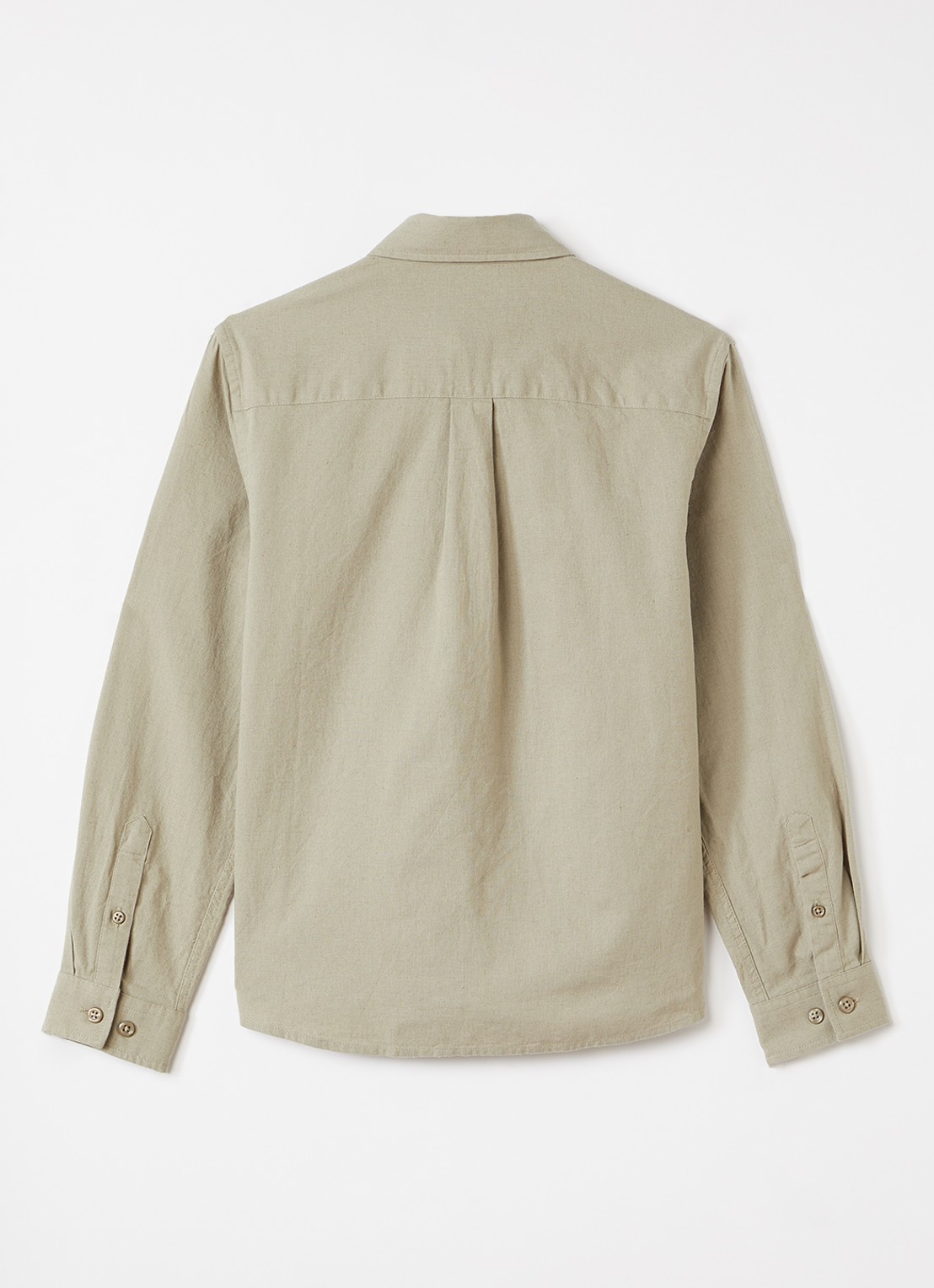 Les Deux Konrad overhemd in linnenblend - voorkant 3 khaki