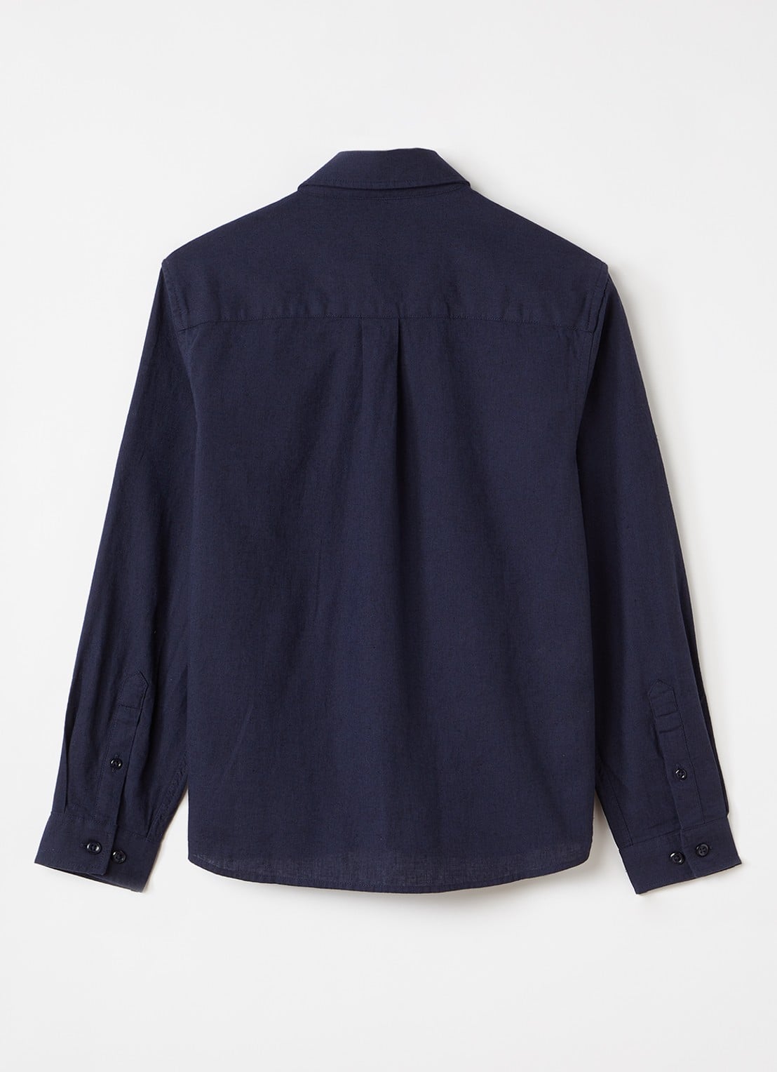 Les Deux Konrad overhemd in linnenblend - voorkant 2 donkerblauw