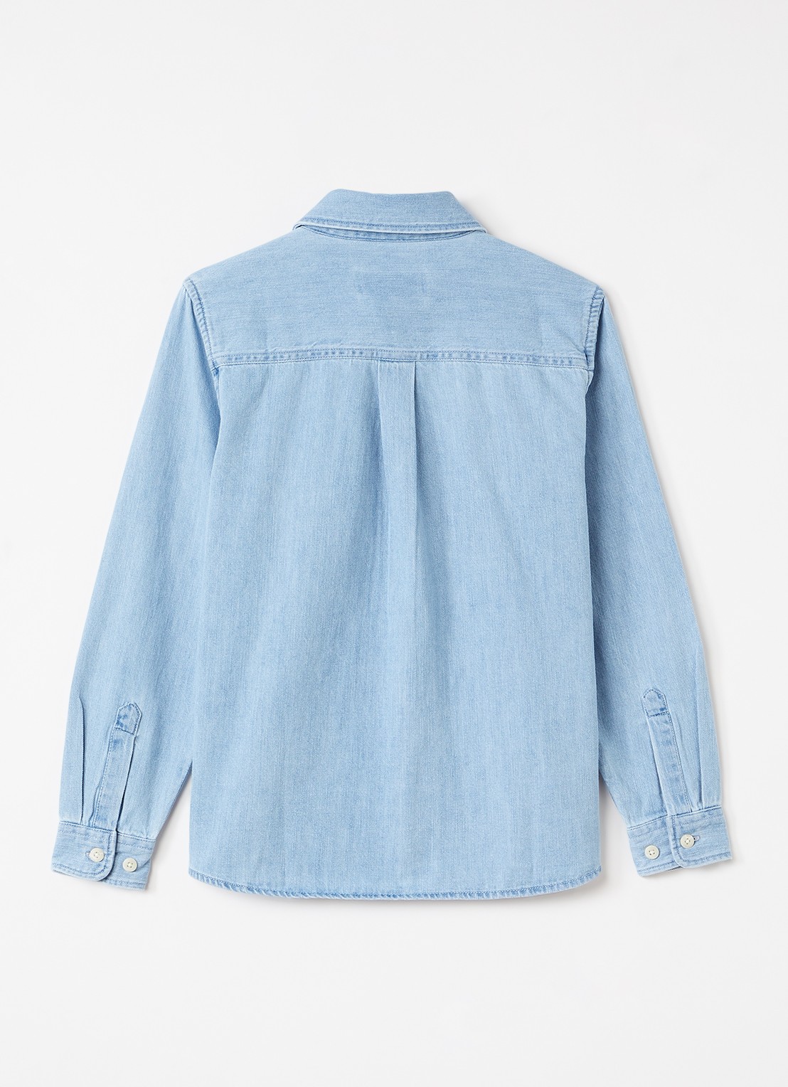 Les Deux Konrad overhemd van denim - voorkant 3 blauw