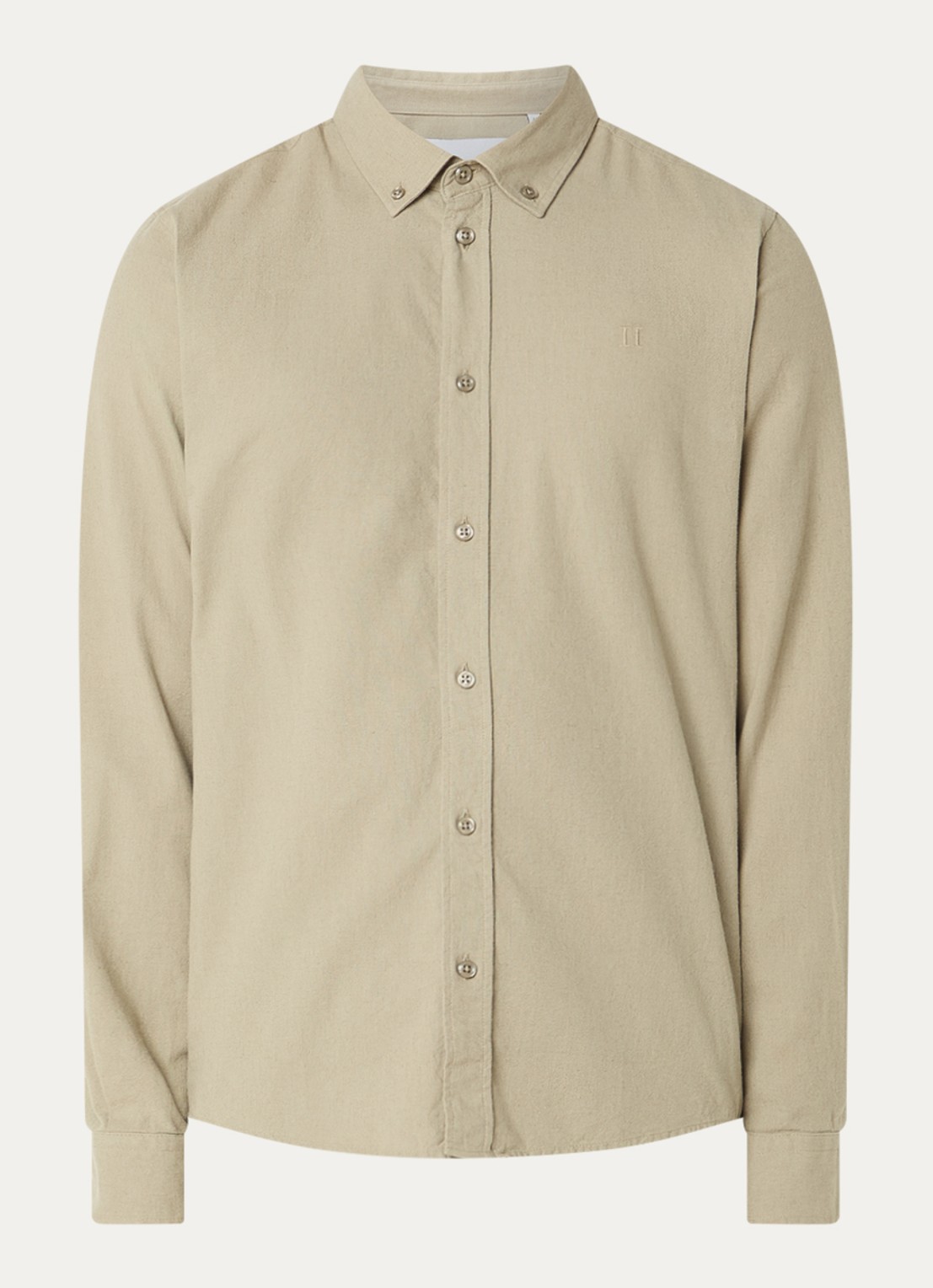 Les Deux Konrad regular fit overhemd in linnenblend - voorkant 3 khaki
