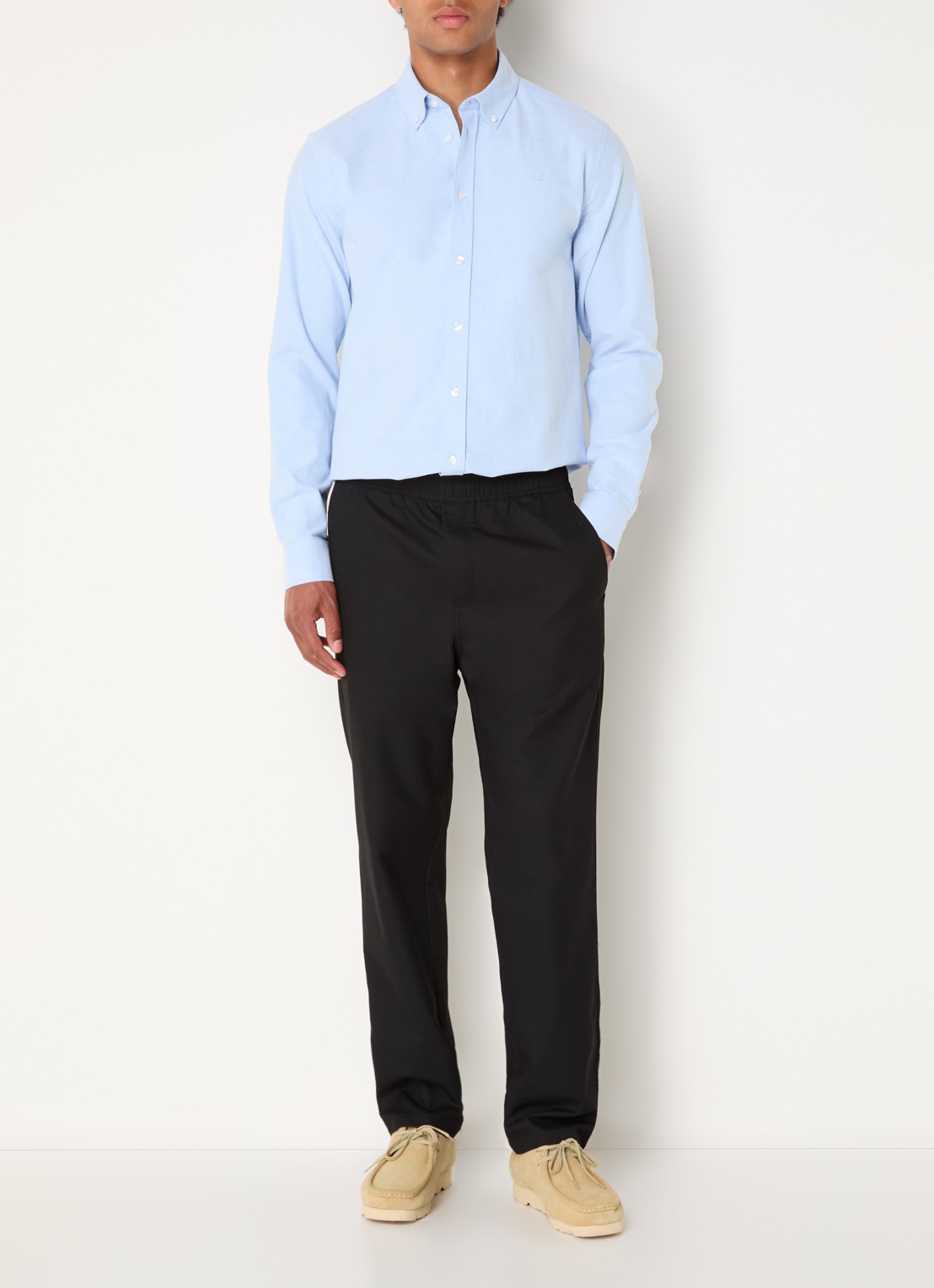 Les Deux Konrad regular fit overhemd met streepprint - voorkant 4 lichtblauw