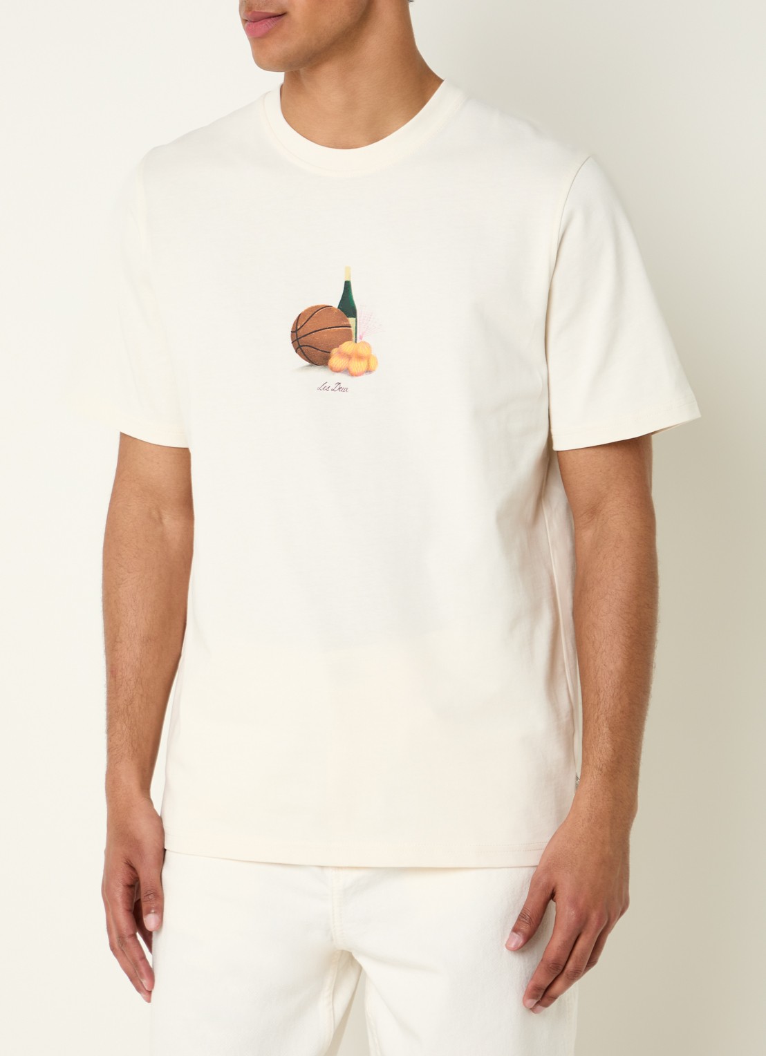 Les Deux Lemons T-shirt met print - detail 4 creme