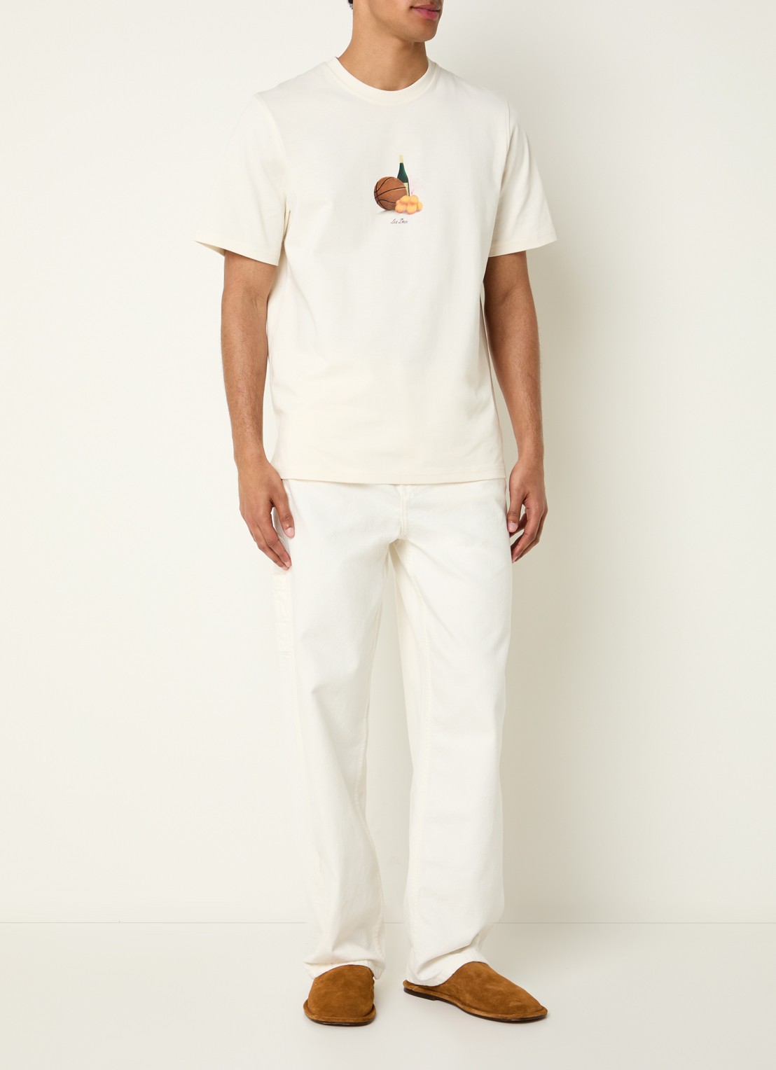 Les Deux Lemons T-shirt met print - voorkant 2 creme