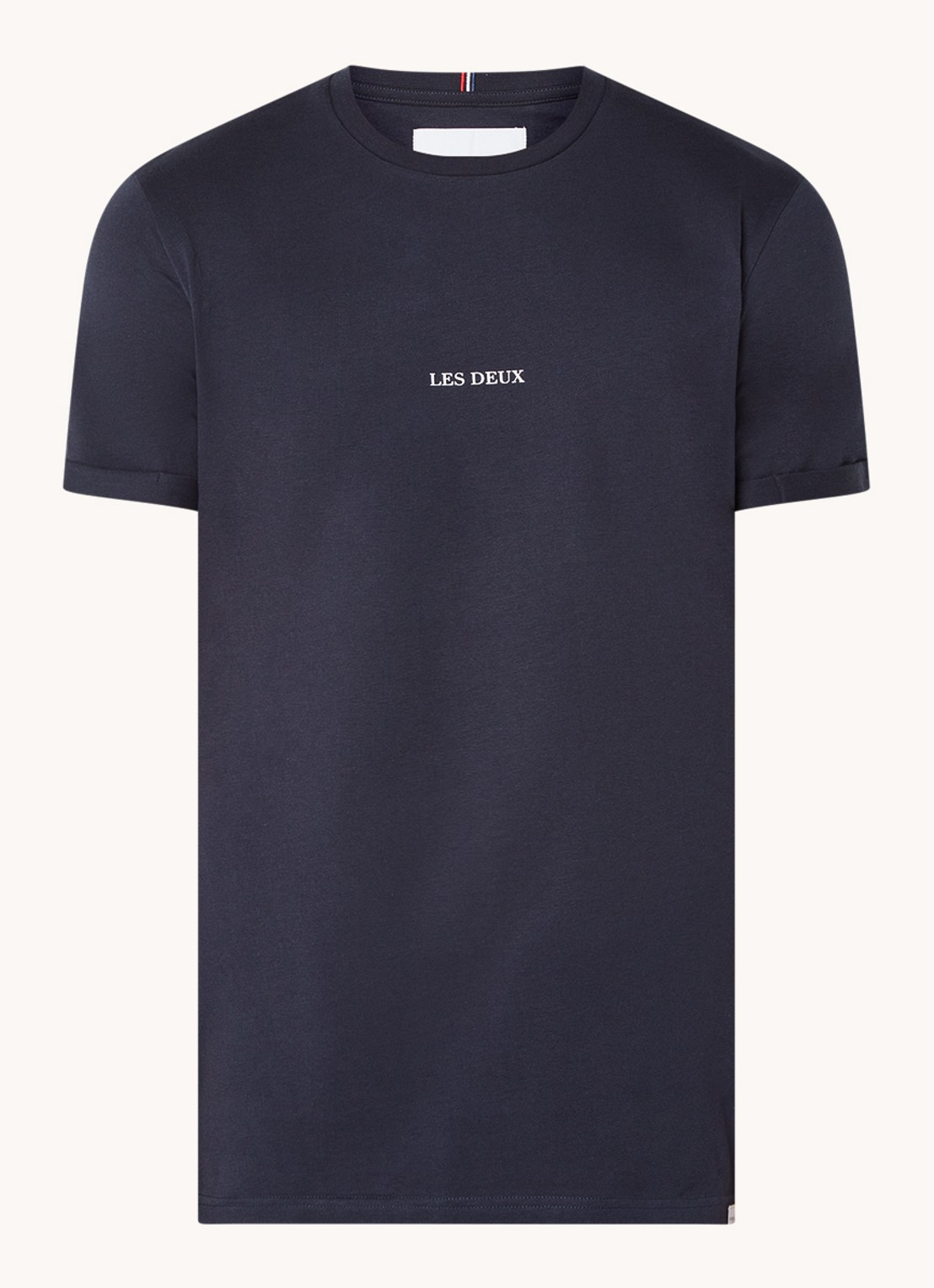 Les Deux Lens T-shirt met logo - voorkant 2 donkerblauw