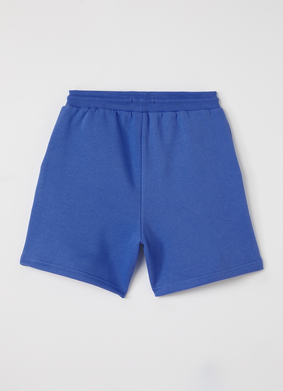 Les Deux Loose fit korte broek met logoborduring - voorkant 2 kobaltblauw