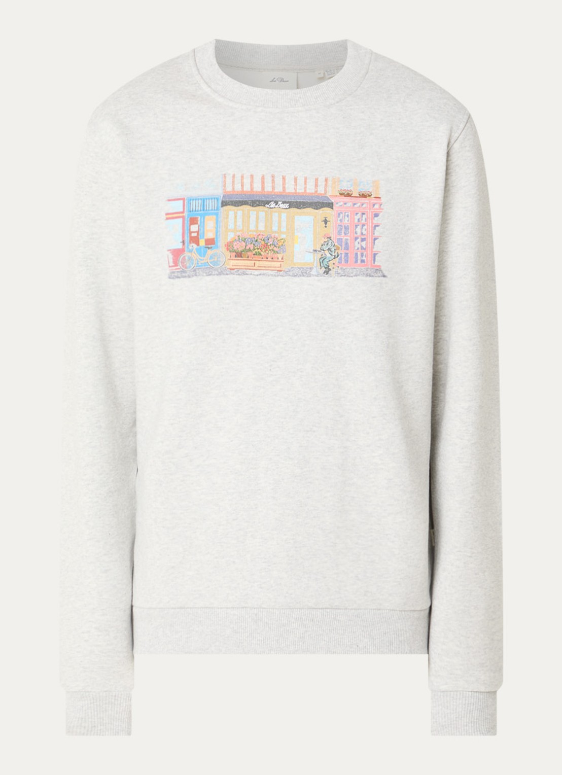 Les Deux Market sweater met print - voorkant grijsmele