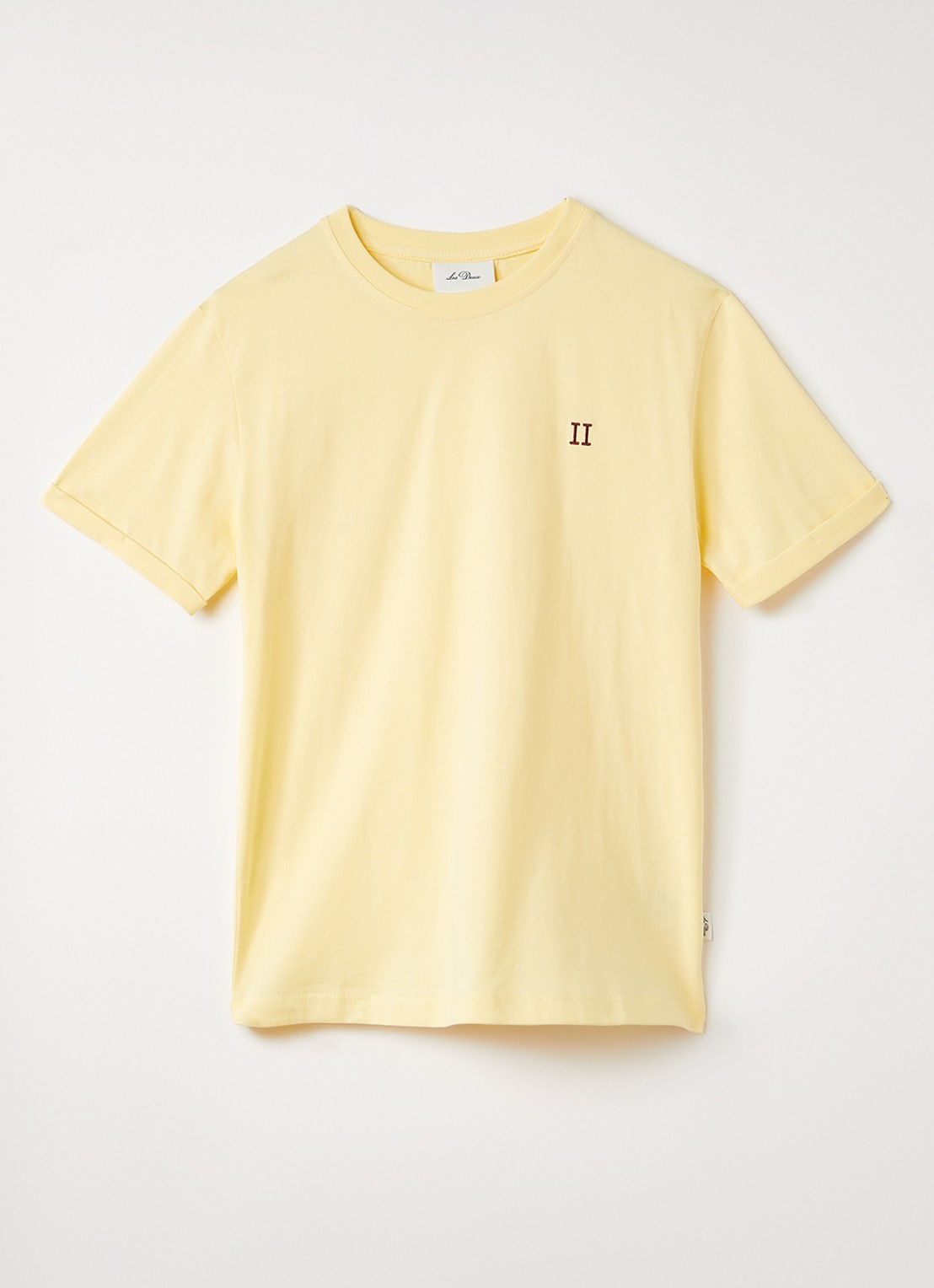 Les Deux Norregaard T-shirt met logoborduring - voorkant geel
