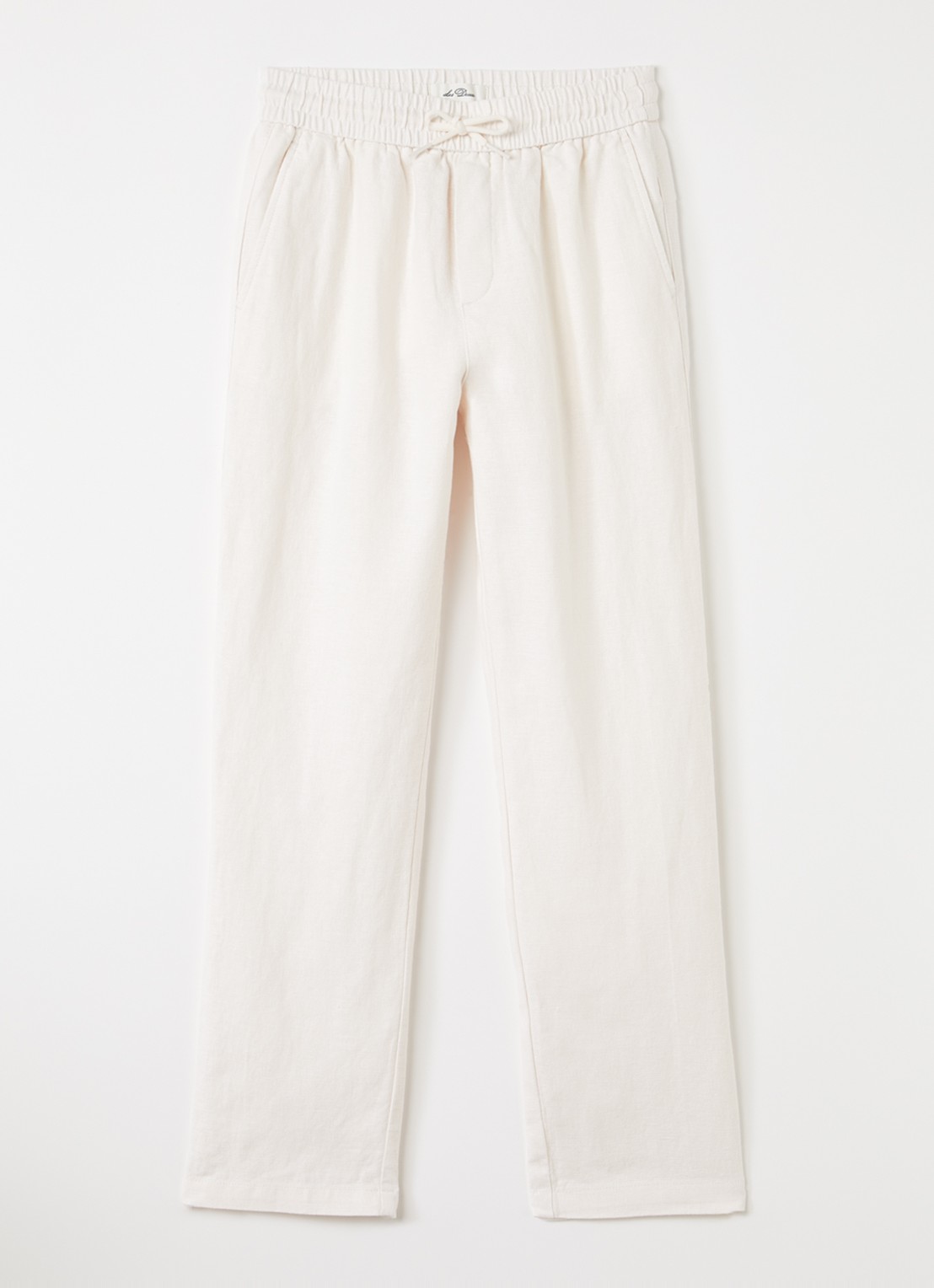 Les Deux Patrick straight fit pantalon in linnenblend - voorkant cranberryrood