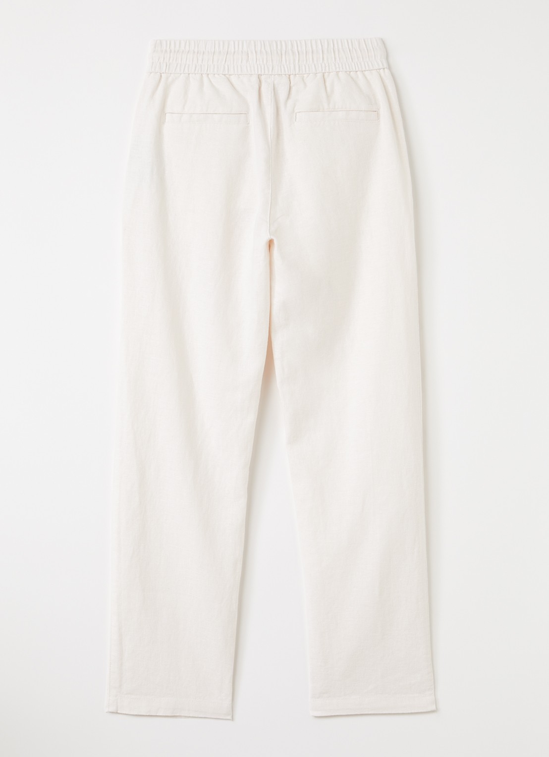 Les Deux Patrick straight fit pantalon in linnenblend - voorkant 2 cranberryrood