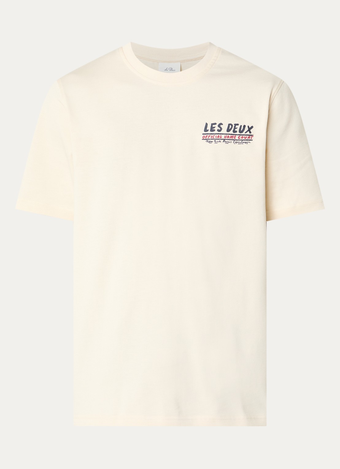 Les Deux Record T-shirt met front- en backprint - voorkant 2 ivoor