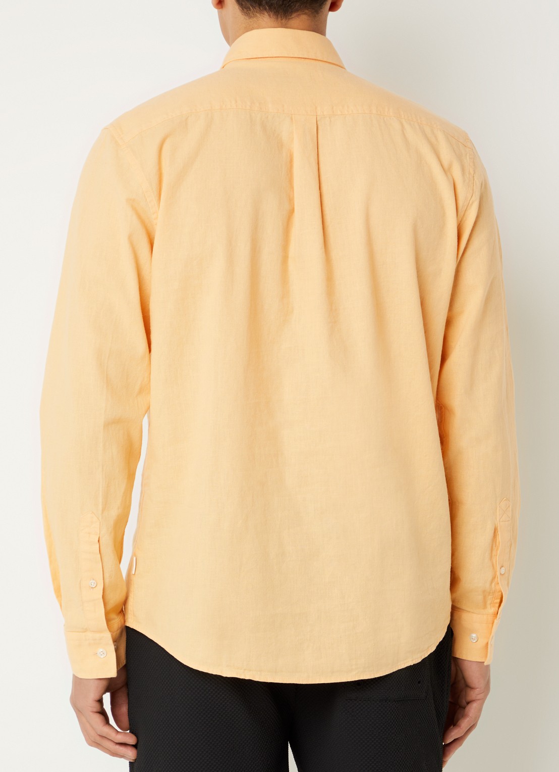 Les Deux Regular fit overhemd in linnenblend - achterkant 3 orange