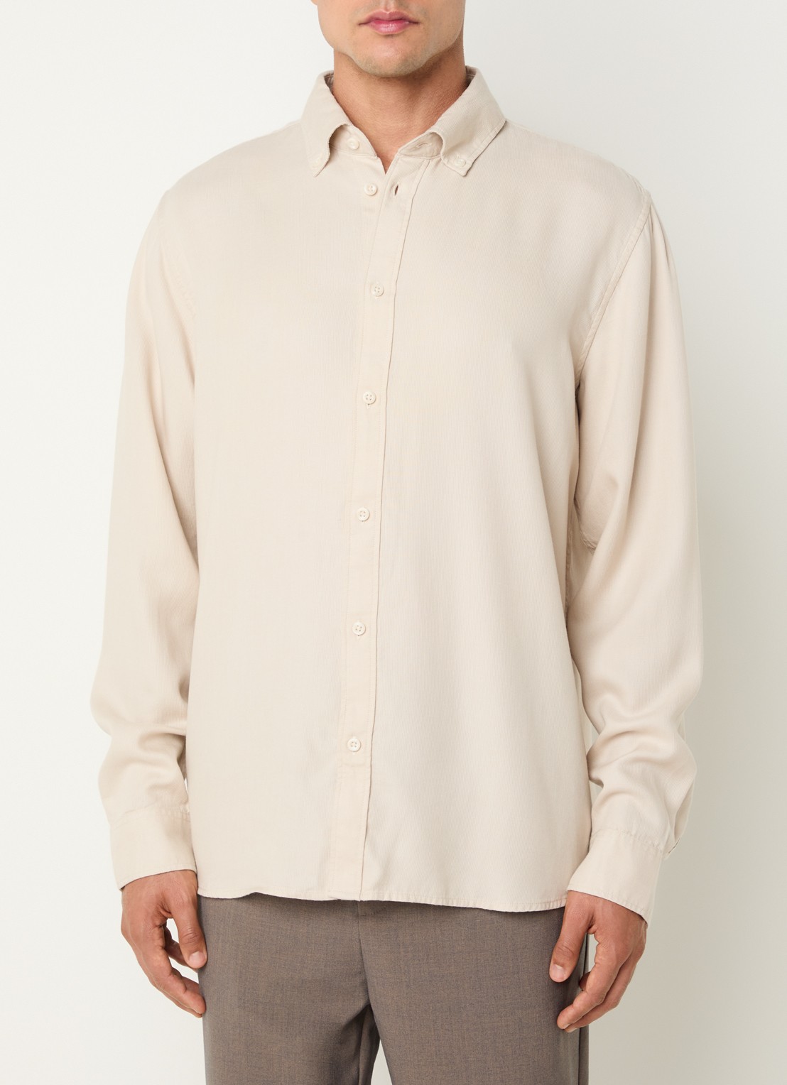 Les Deux Regular fit overhemd met button down-kraag  - detail creme