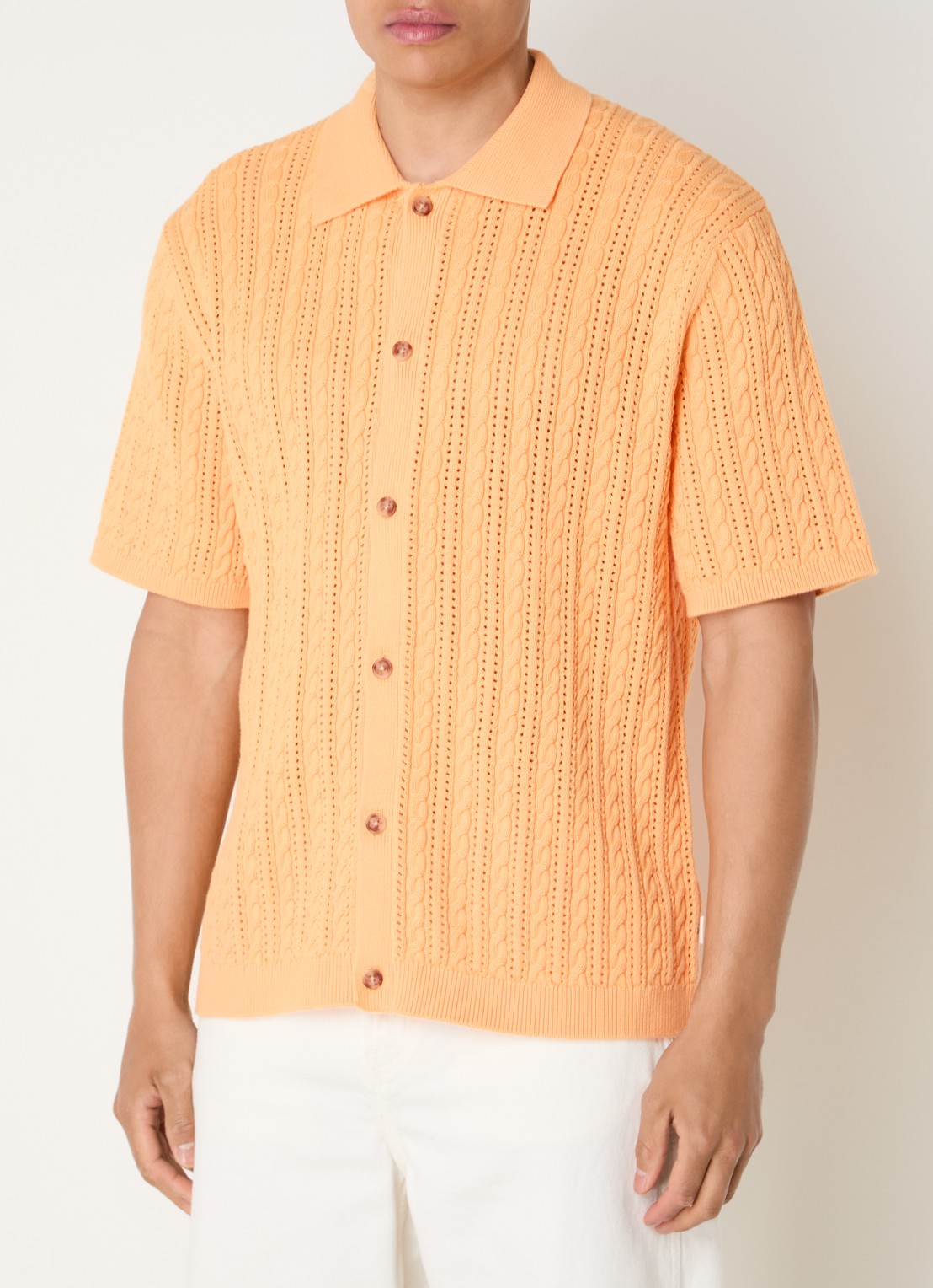 Les Deux Regular fit overhemd met structuur - detail 4 orange