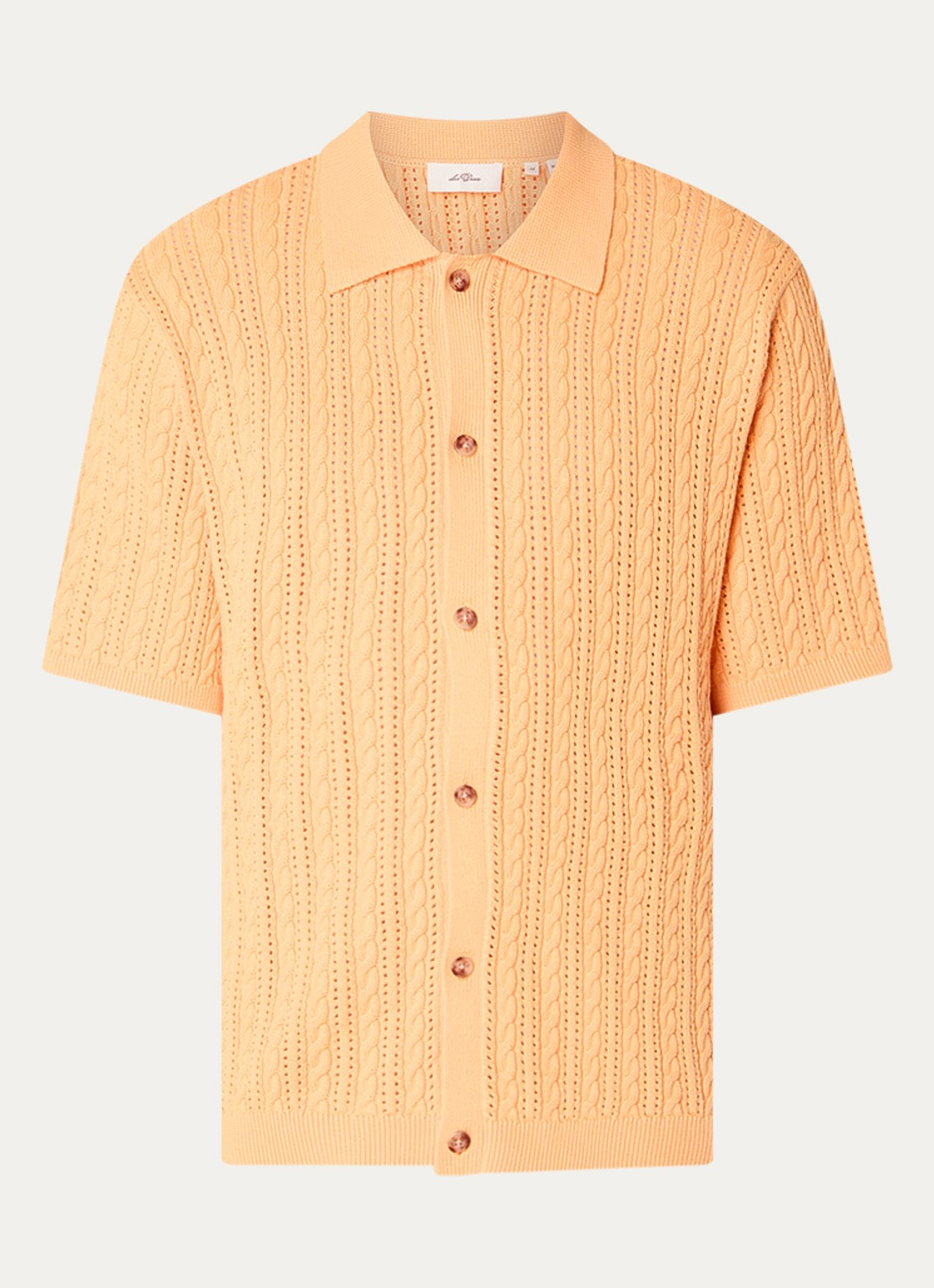 Les Deux Regular fit overhemd met structuur - voorkant orange