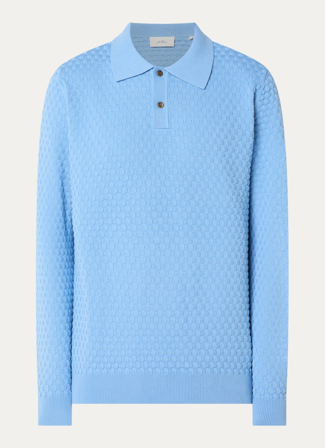 Les Deux Regular fit polo met structuur - voorkant lichtblauw