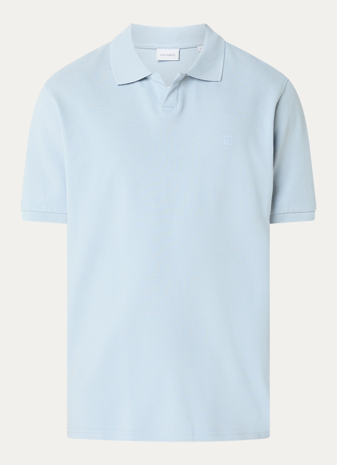 Les Deux Regular fit polo van piqué katoen - voorkant 2 lichtblauw