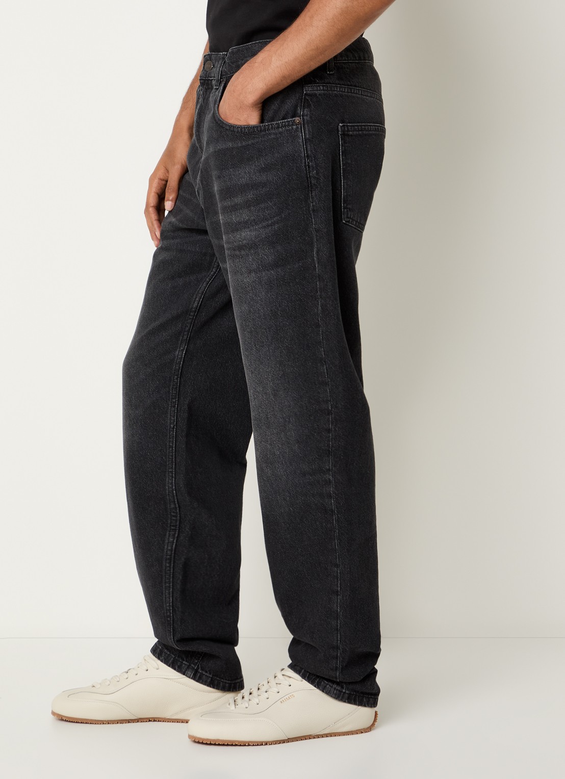 Les Deux Ryder straight leg jeans met gekleurde wassing - detail 2 zwart