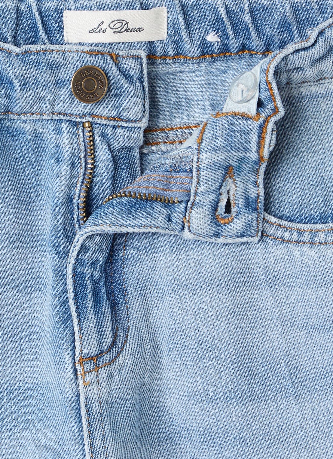 Les Deux Ryder straight leg jeans met lichte wassing - detail 3 indigo