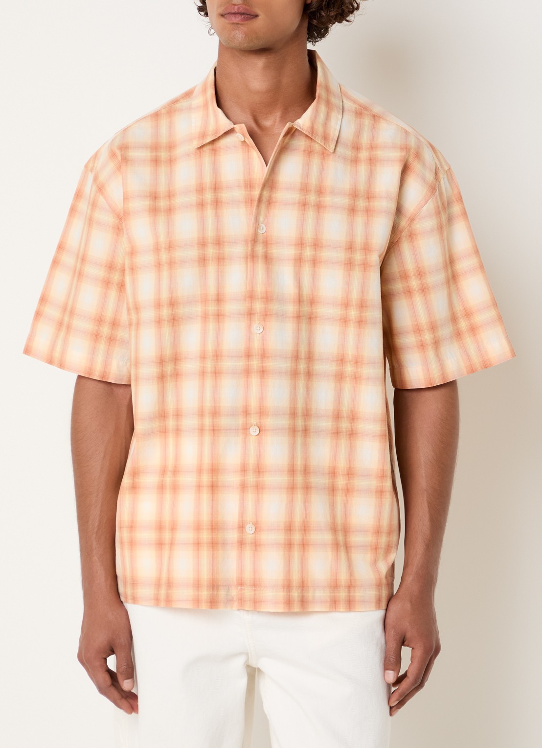 Les Deux Shadowcheck regular fit overhemd met ruitdessin - detail 4 orange