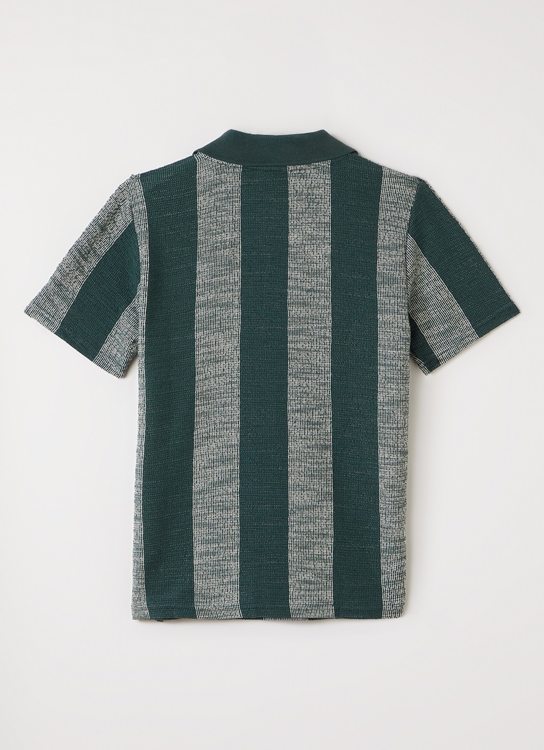 Les Deux Shakar grofgebreide polo met logoborduring - voorkant 2 groen