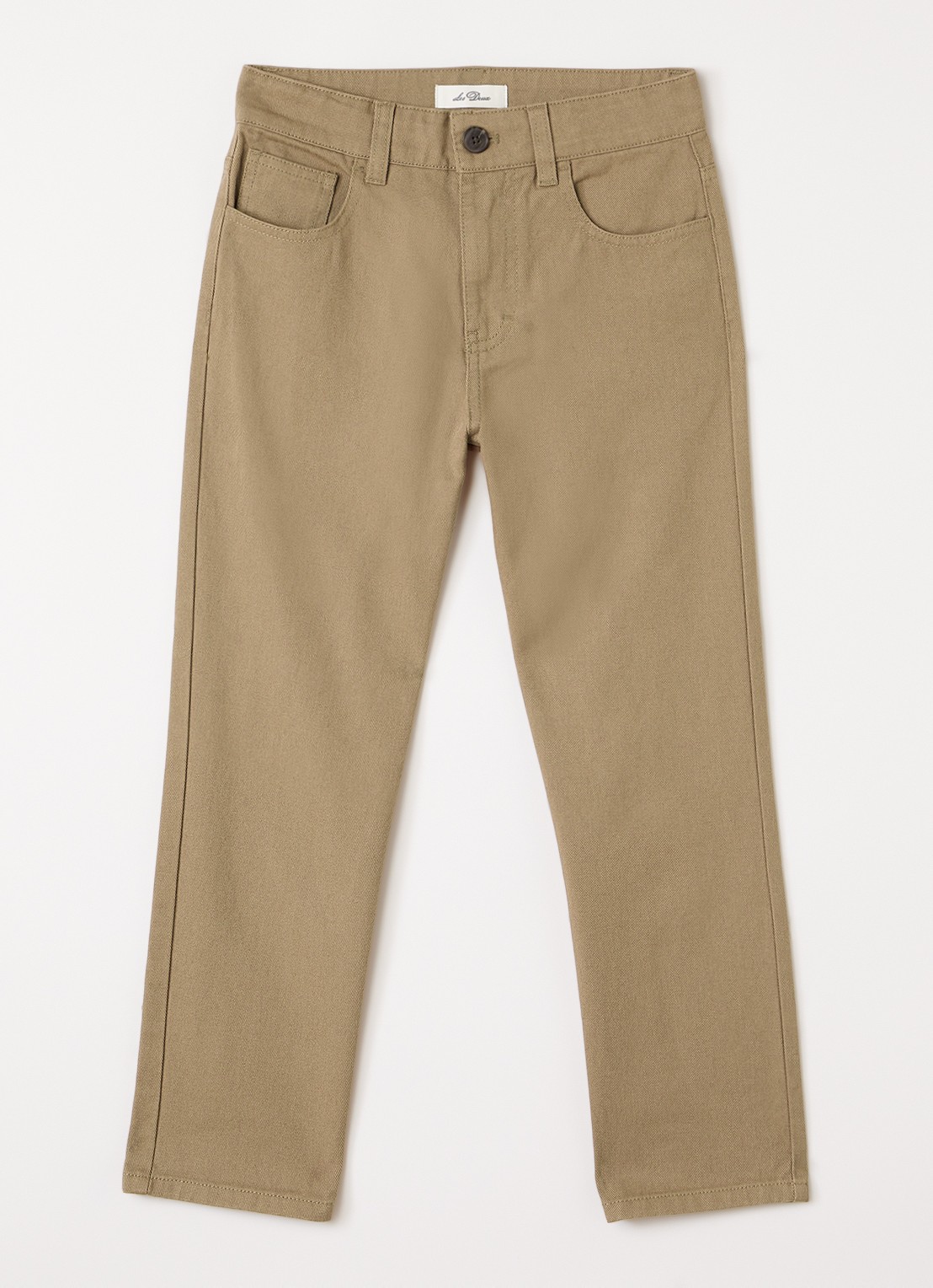 Les Deux Slim fit chino met steekzakken - voorkant khaki