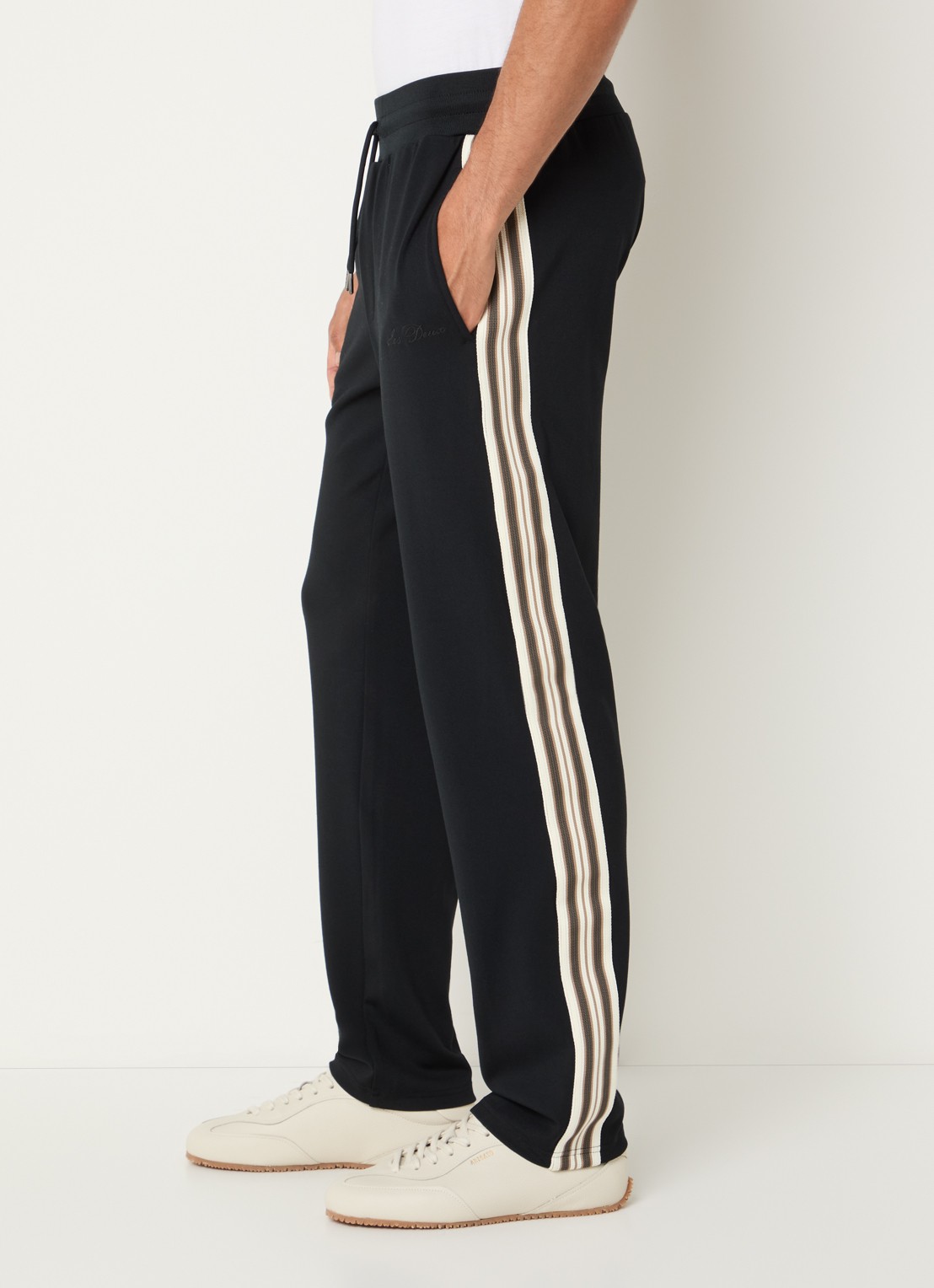 Les Deux Slim fit trainingsbroek met steekzakken - detail 4 zwart