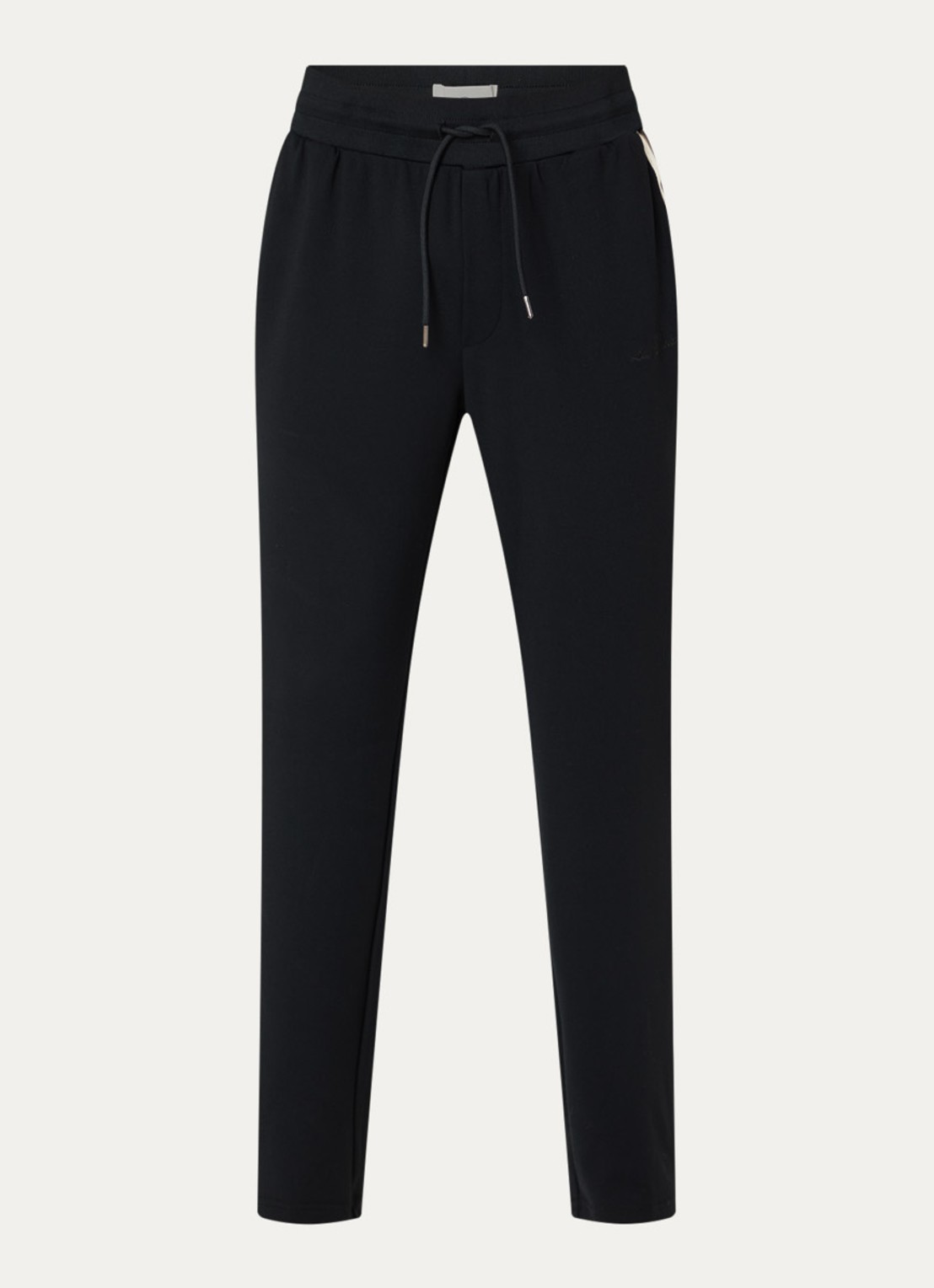 Les Deux Slim fit trainingsbroek met steekzakken - voorkant zwart