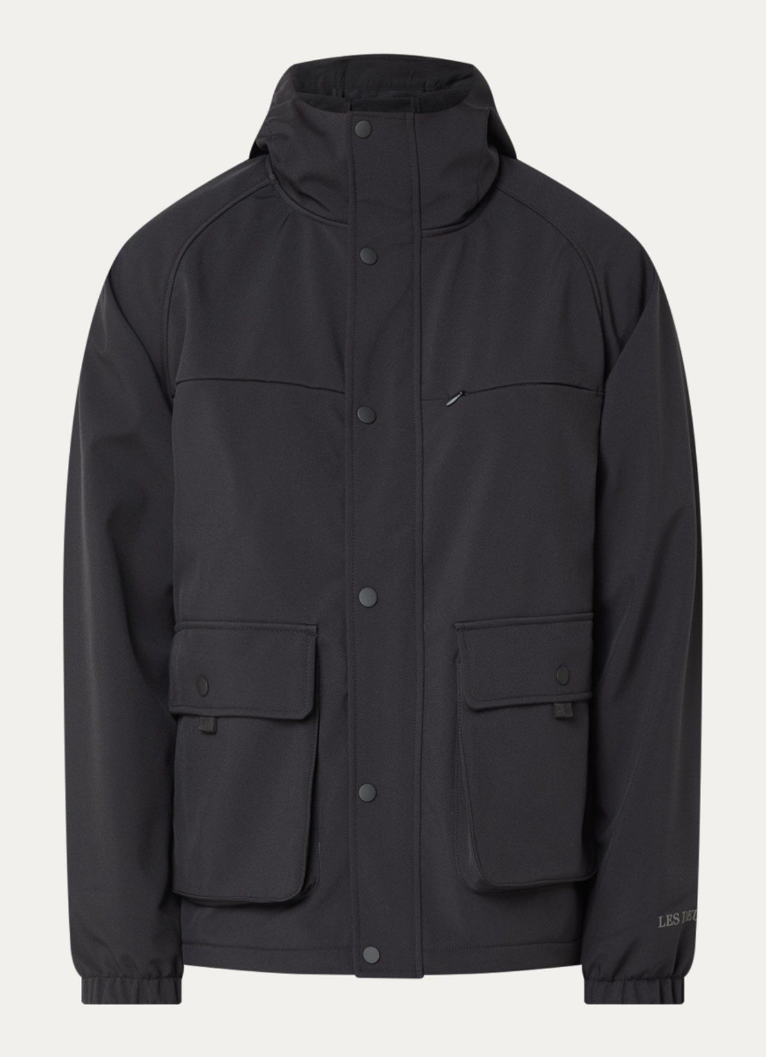 Les Deux Softshell jack met capuchon - voorkant 3 zwart