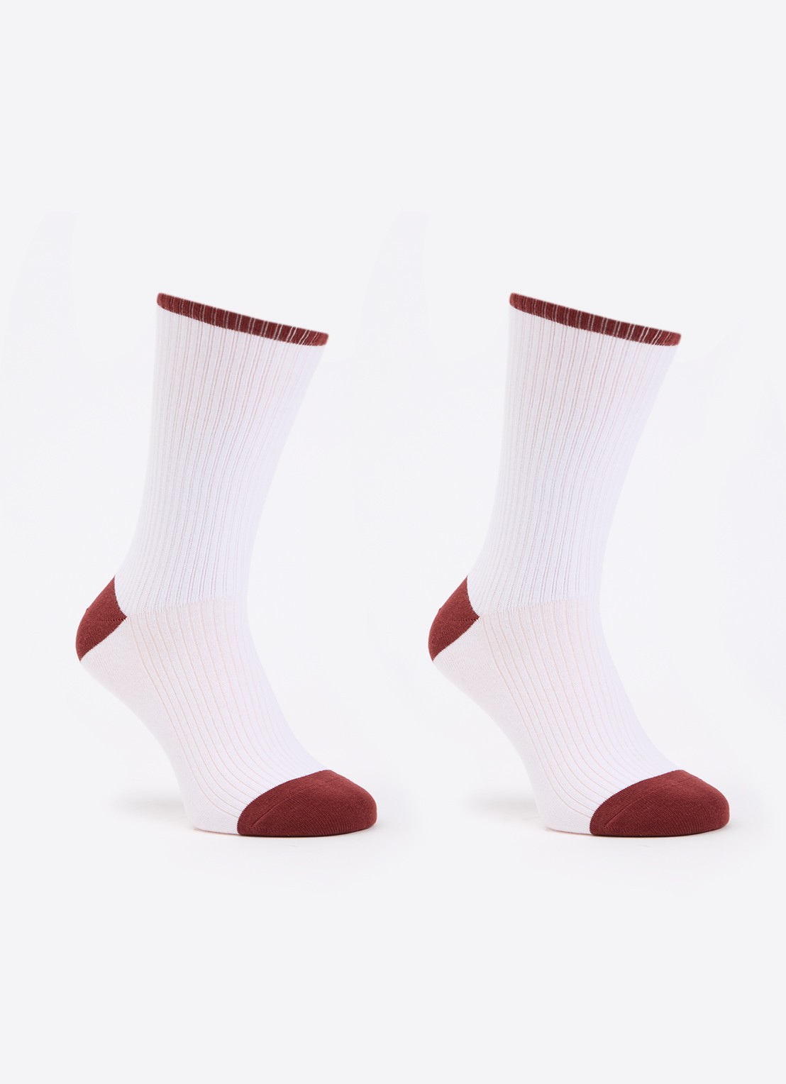 Les Deux Sokken met logoborduring in 2-pack - voorkant rood