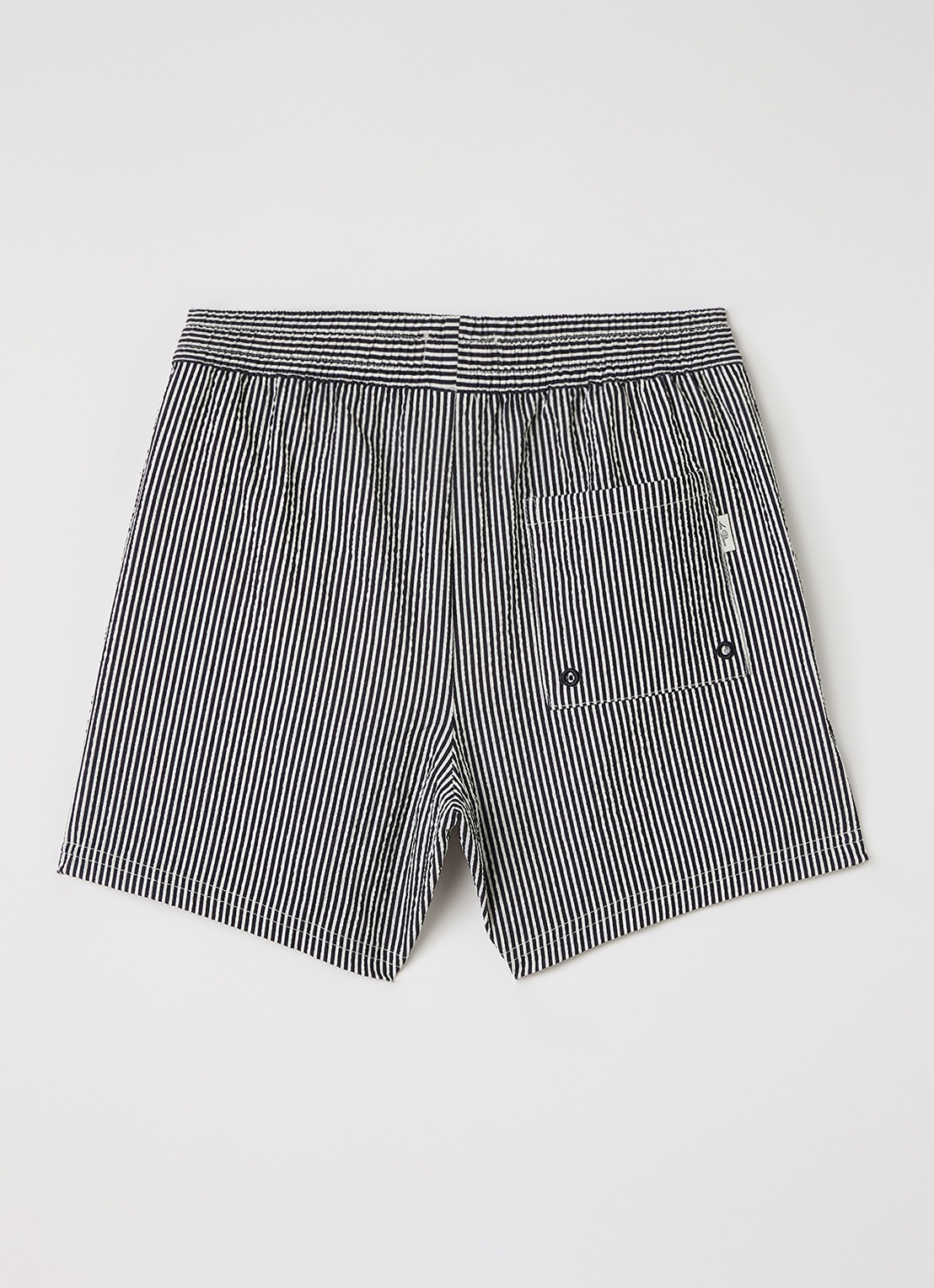 Les Deux Stan zwemshorts met streepprint - voorkant 2 zwart
