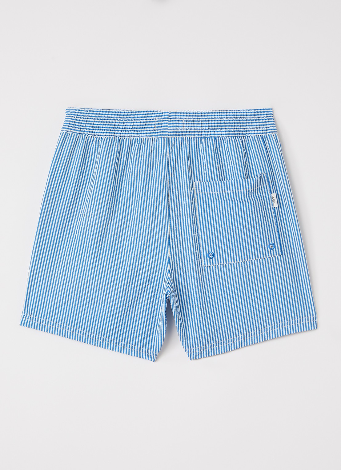 Les Deux Stan zwemshorts met streepprint - voorkant 3 blauw
