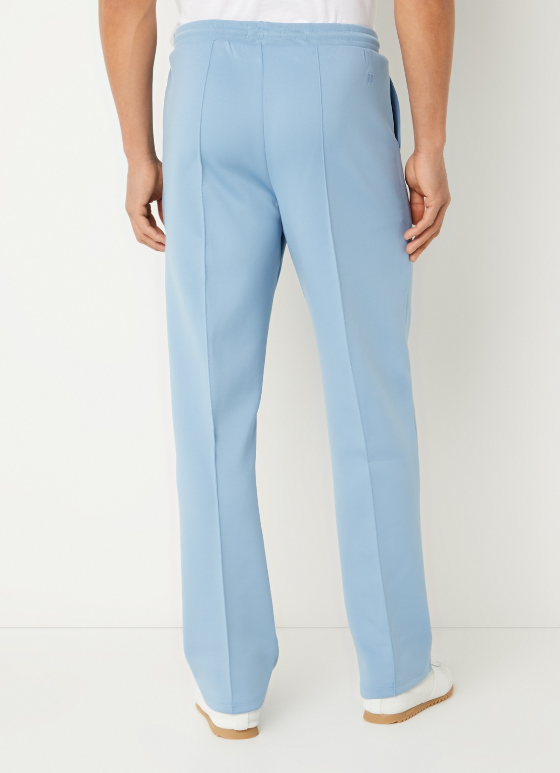 Les Deux Straight fit joggingbroek met logo en steekzakken - achterkant blauwgrijs