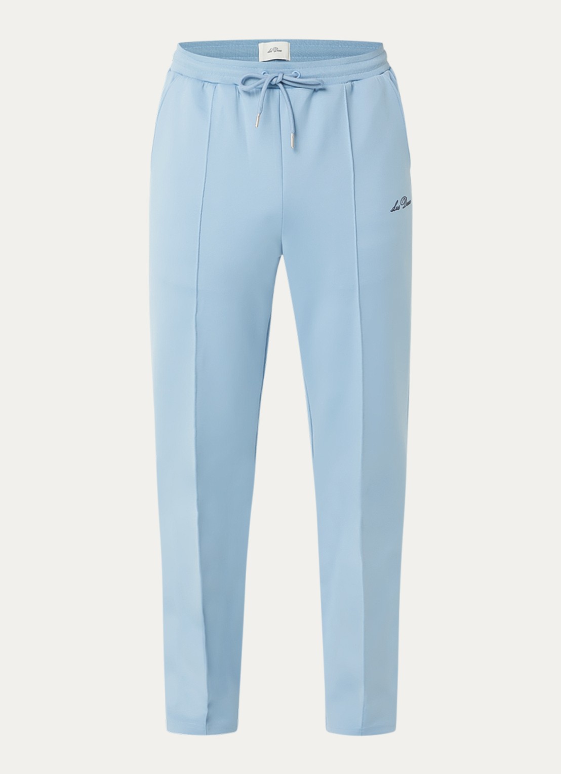 Les Deux Straight fit joggingbroek met logo en steekzakken - voorkant 2 blauwgrijs