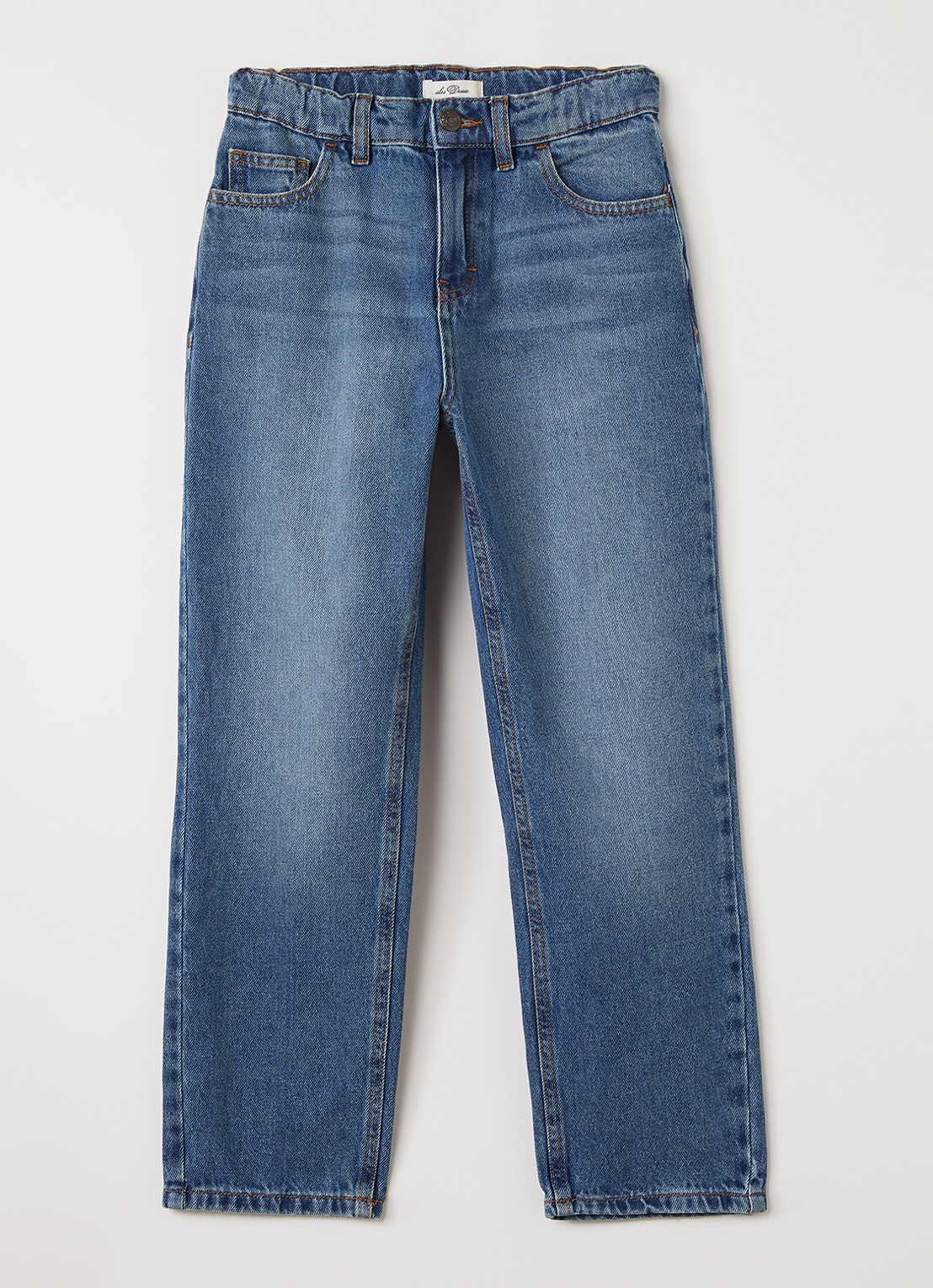 Les Deux Straight leg jeans met medium wassing - voorkant indigo