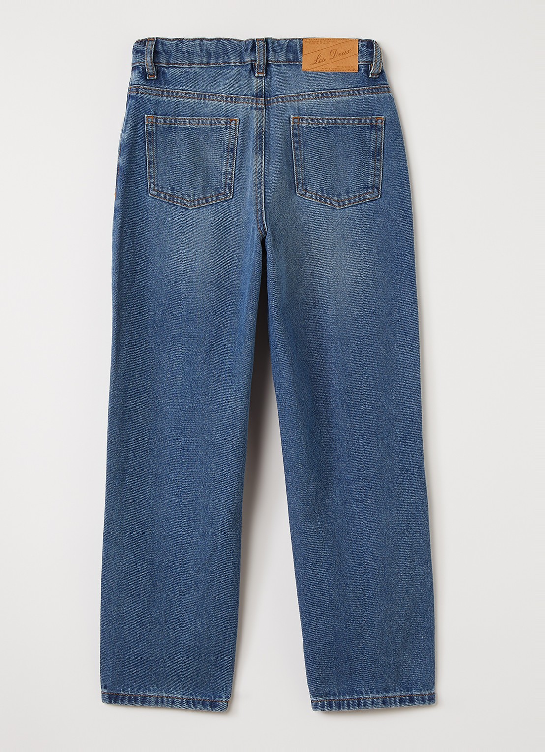 Les Deux Straight leg jeans met medium wassing - voorkant 2 indigo