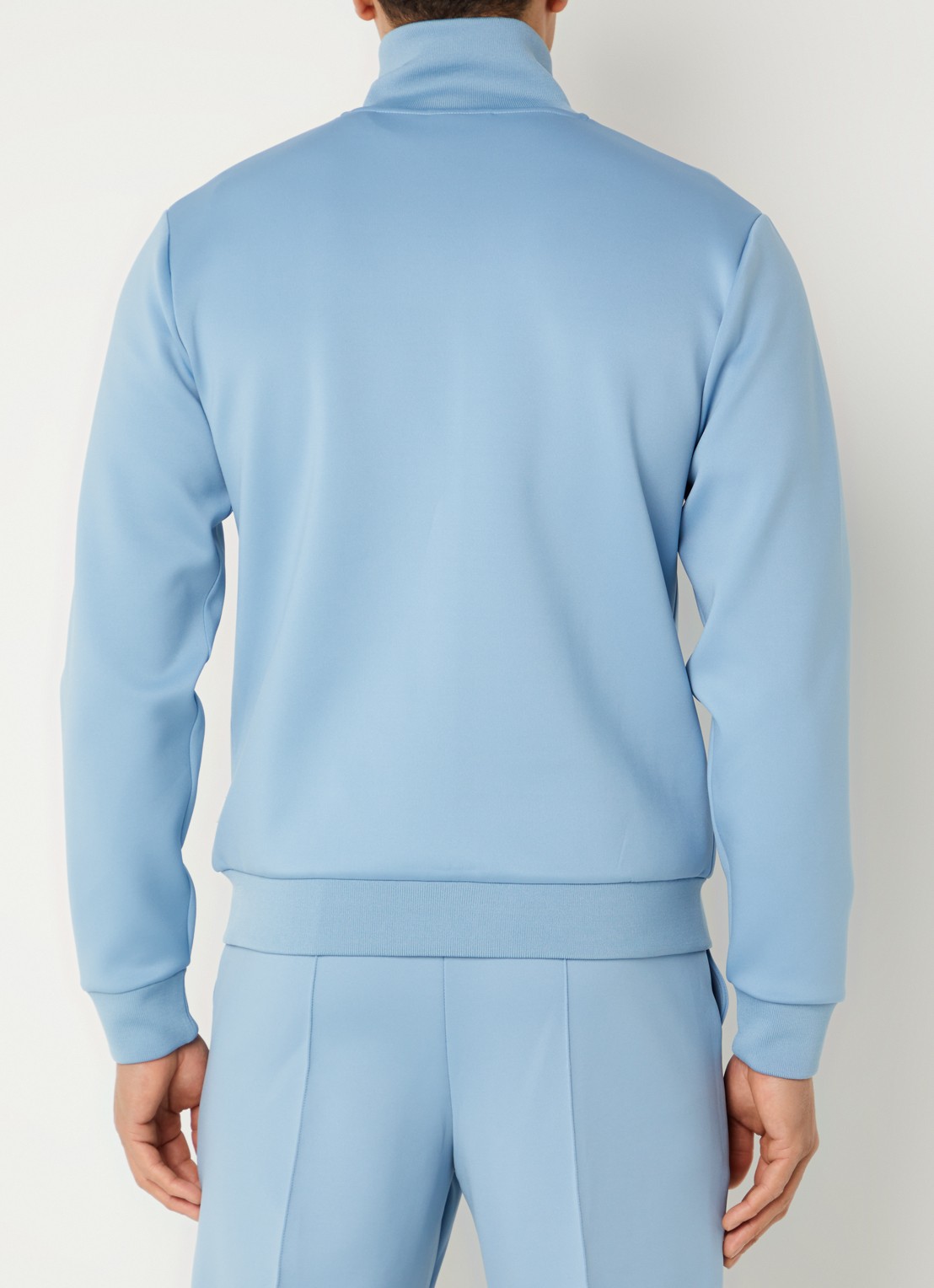 Les Deux Sweatvest met logo en steekzakken - achterkant 3 blauwgrijs