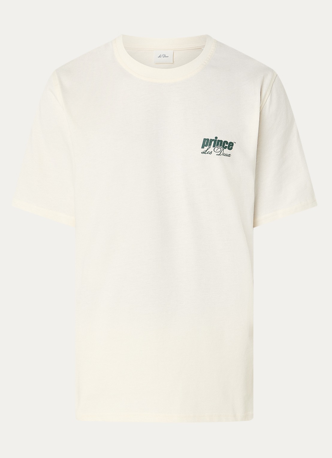 Les Deux T-shirt met logo- en backprint - voorkant gebroken wit