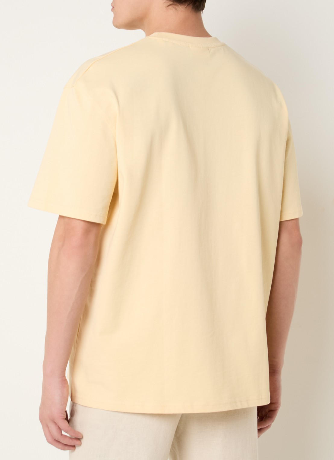 Les Deux T-shirt met logoborduring - achterkant 4 geel