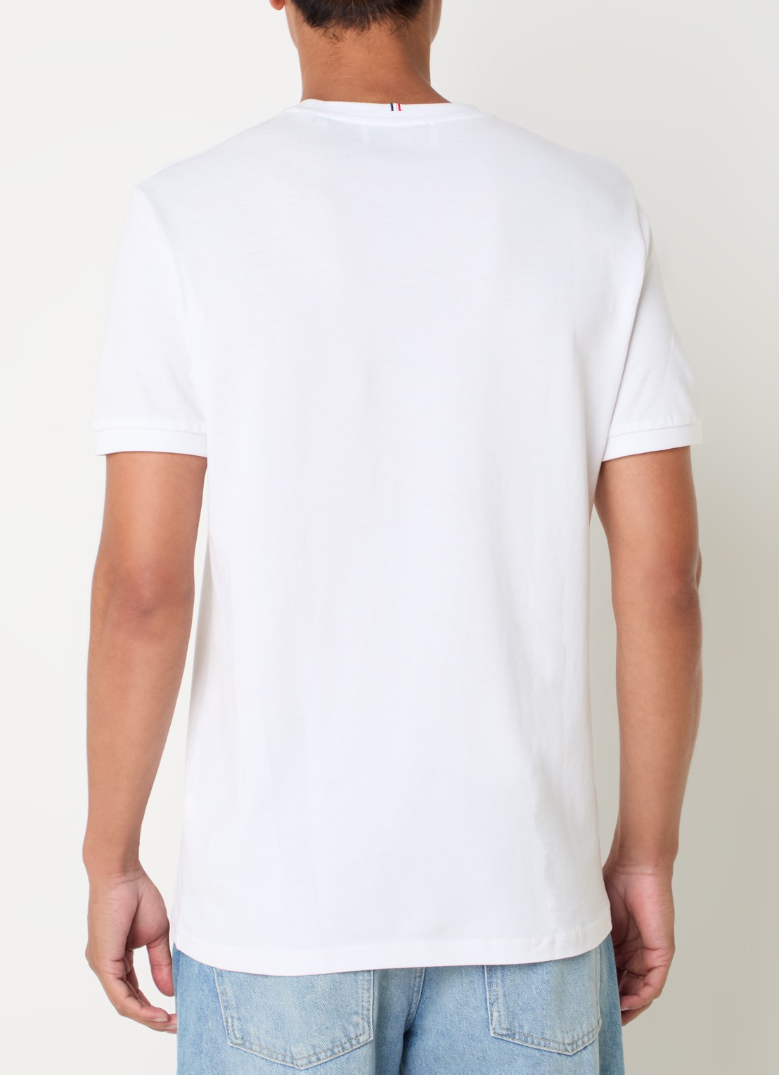 Les Deux T-shirt van piqué katoen met borduring - achterkant wit