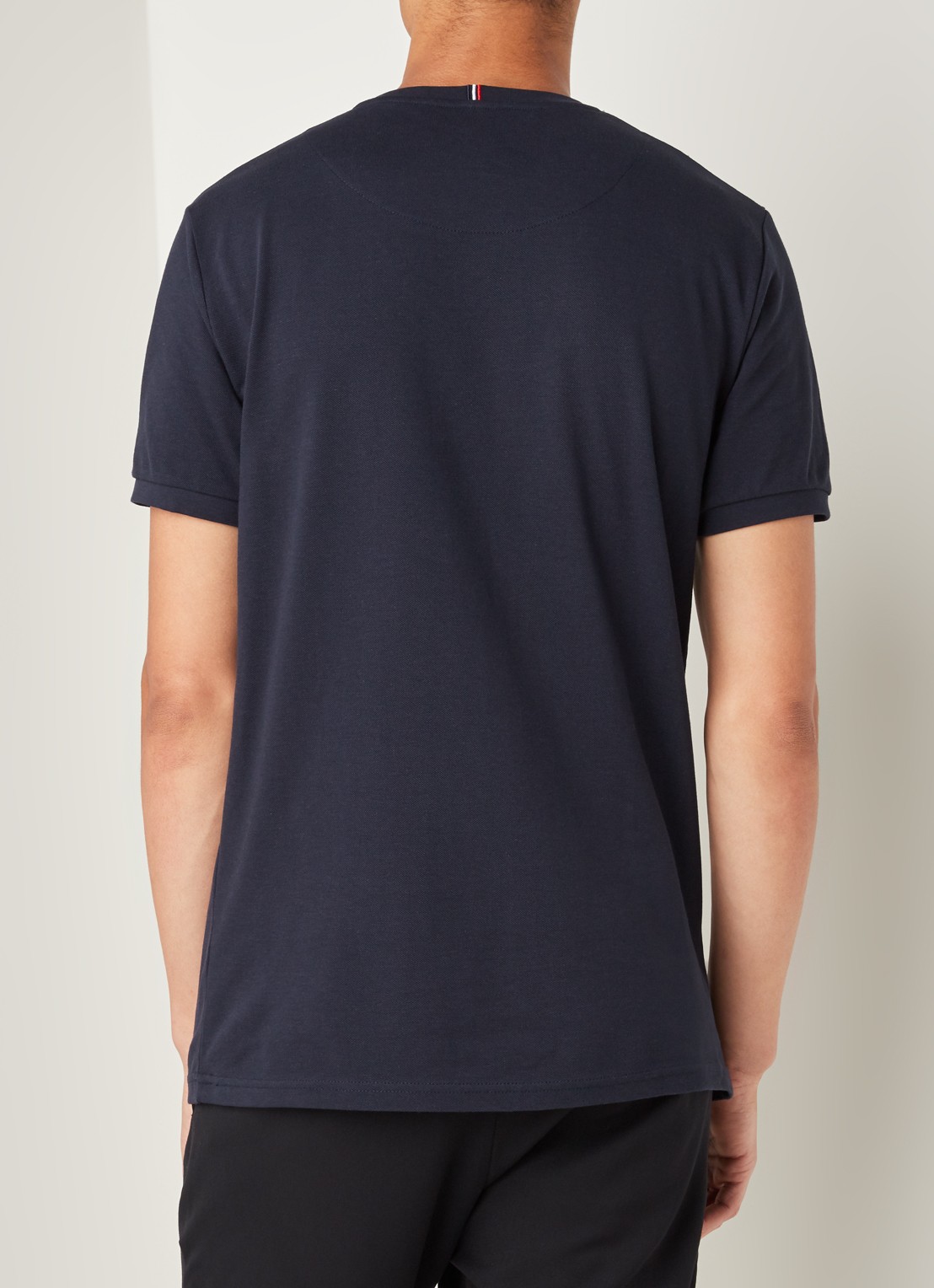 Les Deux T-shirt van piqué katoen met borduring - achterkant 4 donkerblauw