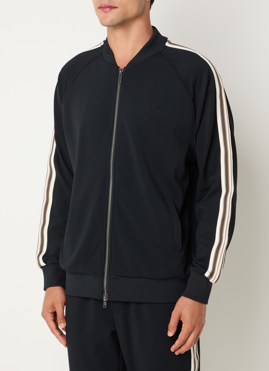 Les Deux Trainingsvest met steekzakken en logo - detail 3 zwart