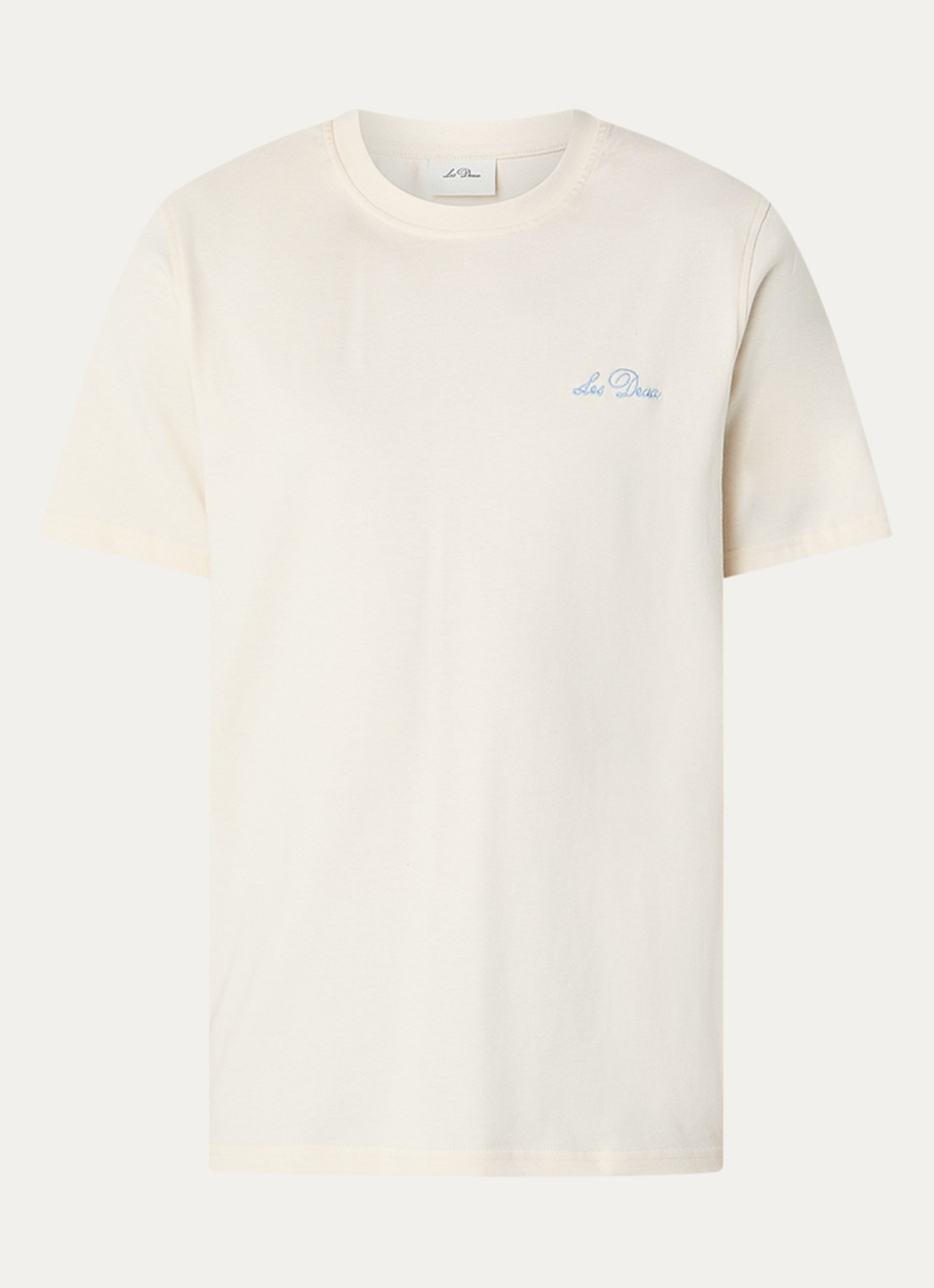 Les Deux Wild Flower T-shirt met logoborduring en backprint - voorkant 3 gebroken wit