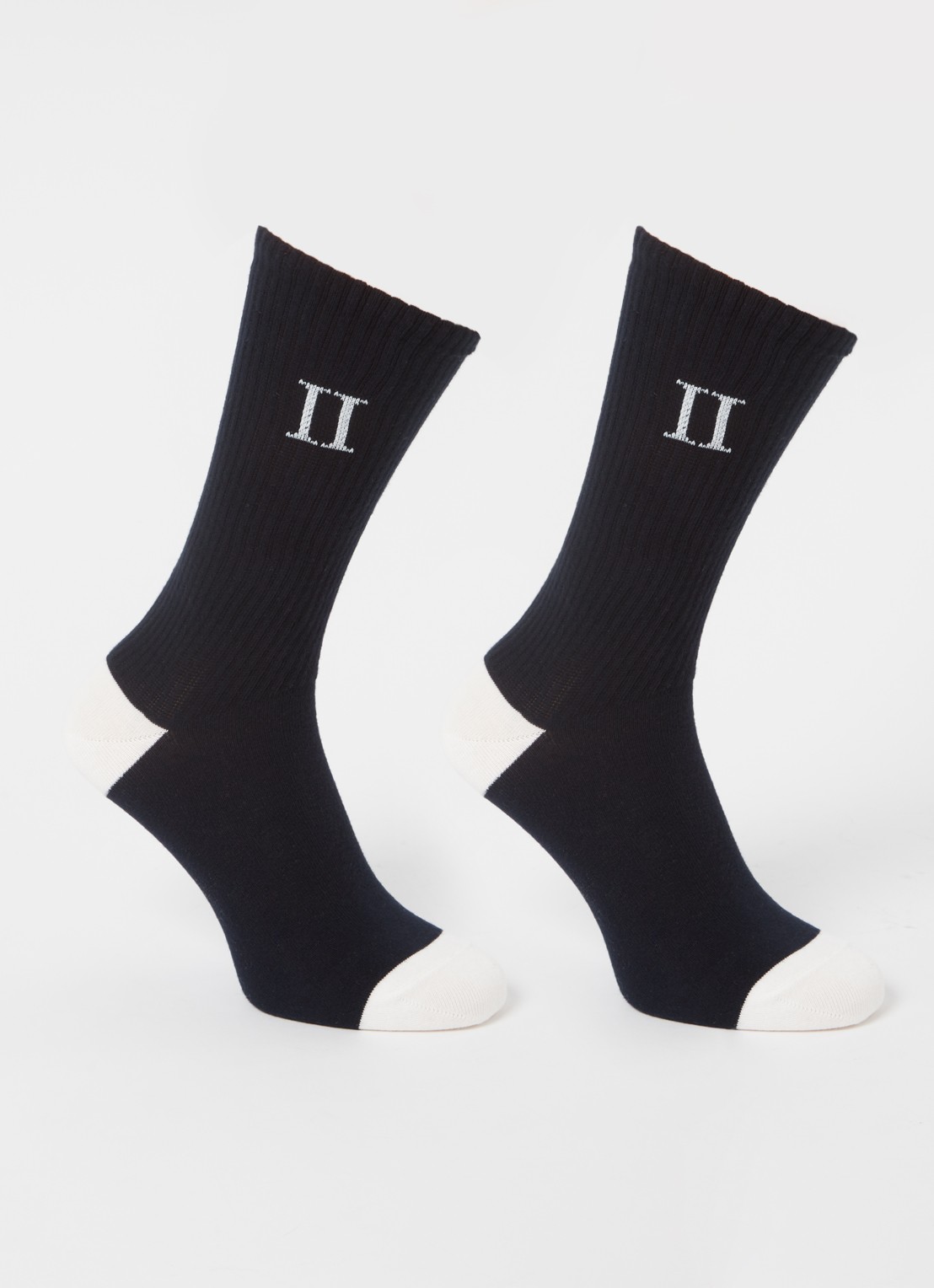 Les Deux William sokken in  katoenblend in 2-pack - voorkant donkerblauw