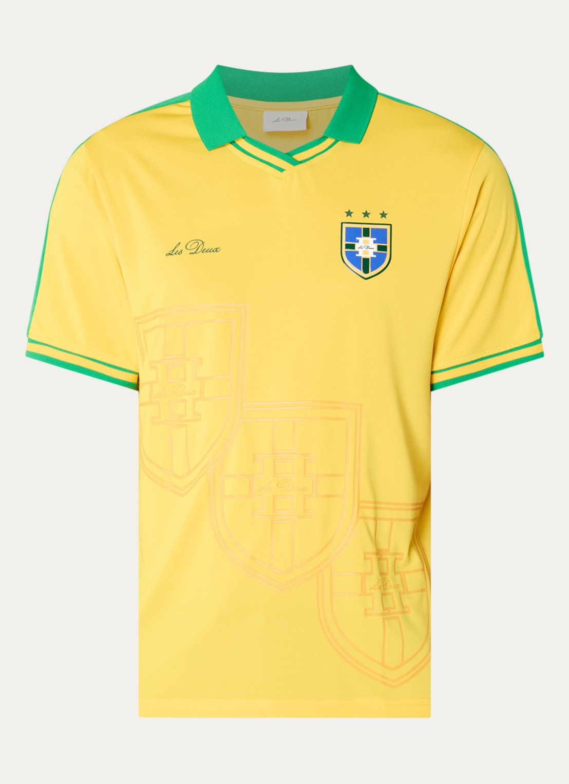Les Deux WK Jersey Brazil T-shirt met print - voorkant 3 geel