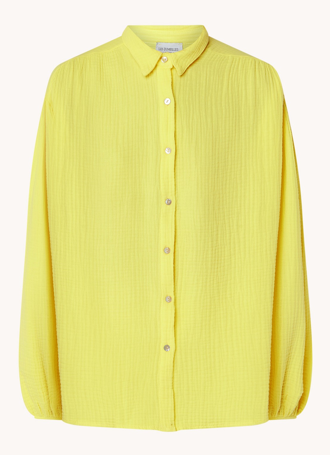 Les Jumelles Abigail blouse met structuur - voorkant 2 geel