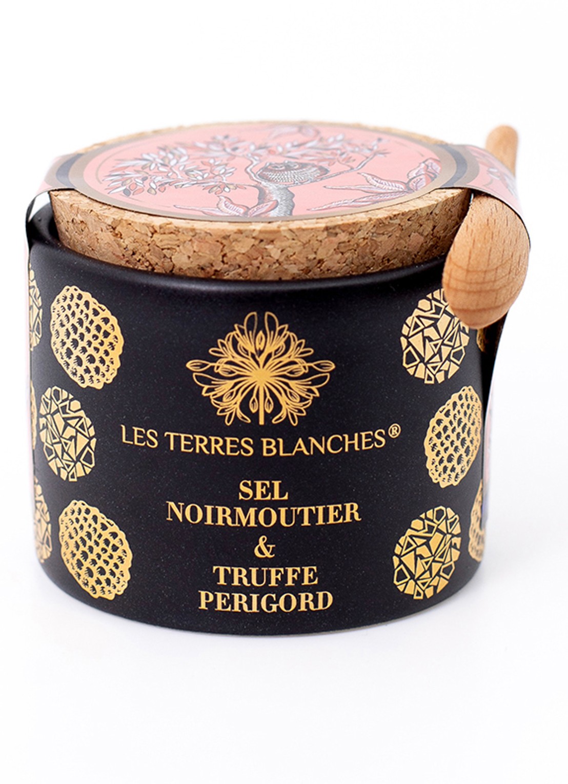 Les Terres Blanches Sel Noirmoutier & Truffe du Périgord zeezout met zwarte truffel 50 gram - voorkant undefined